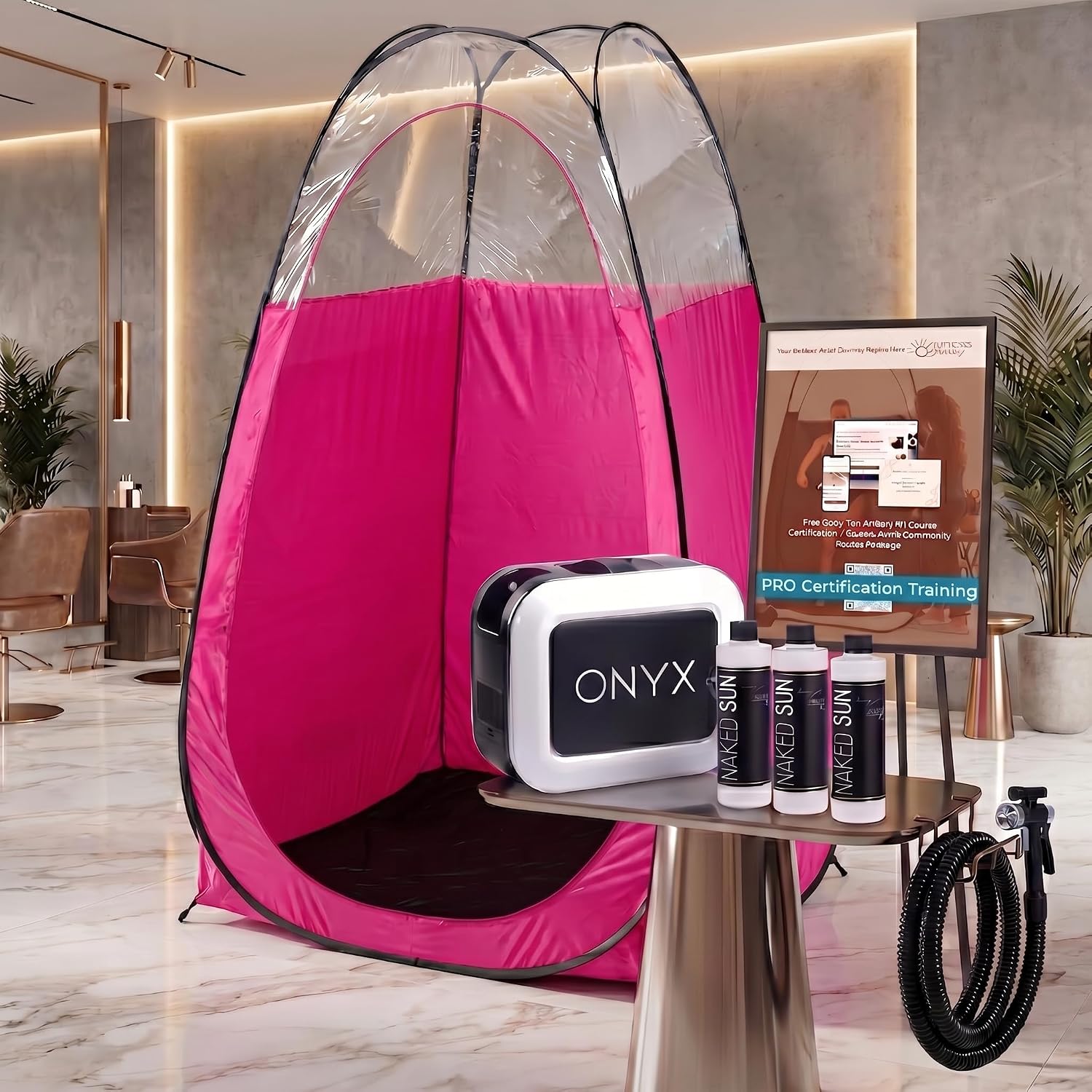 Naked Sun XL Portable Spray Tan Tent – Extra Large Pop Up Tent for Professional Tanning