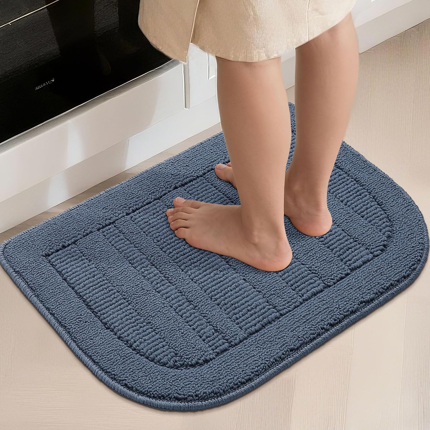 BEQHAUSE 30x18 Inch Kitchen Rugs Non Slip Washable Kitchen Sink Rug, Green