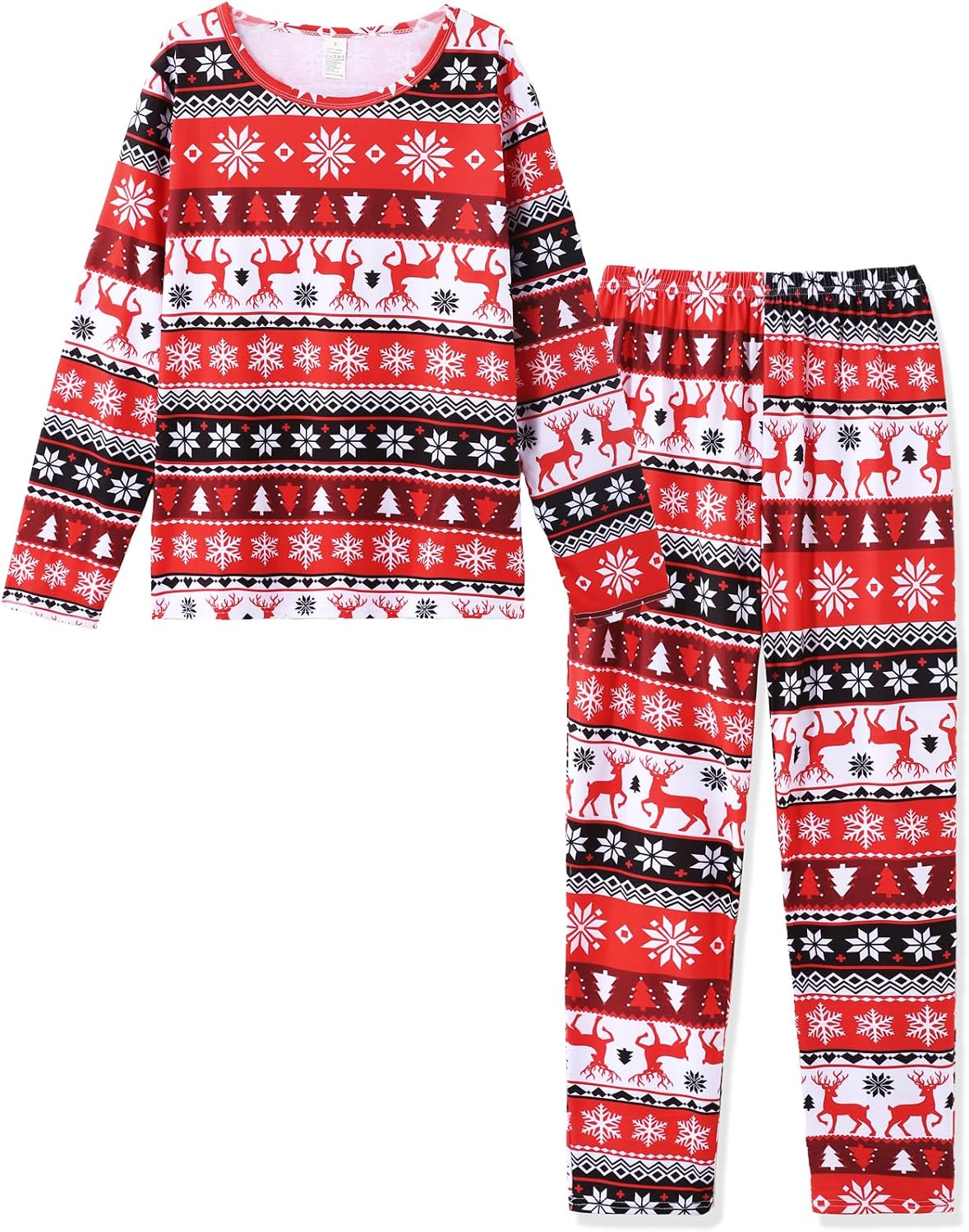HONG HUI Women Pajamas Set Soft Christmas Pjs Holiday Loungewear Set Long Sleeve Top With Pants,S-3XL