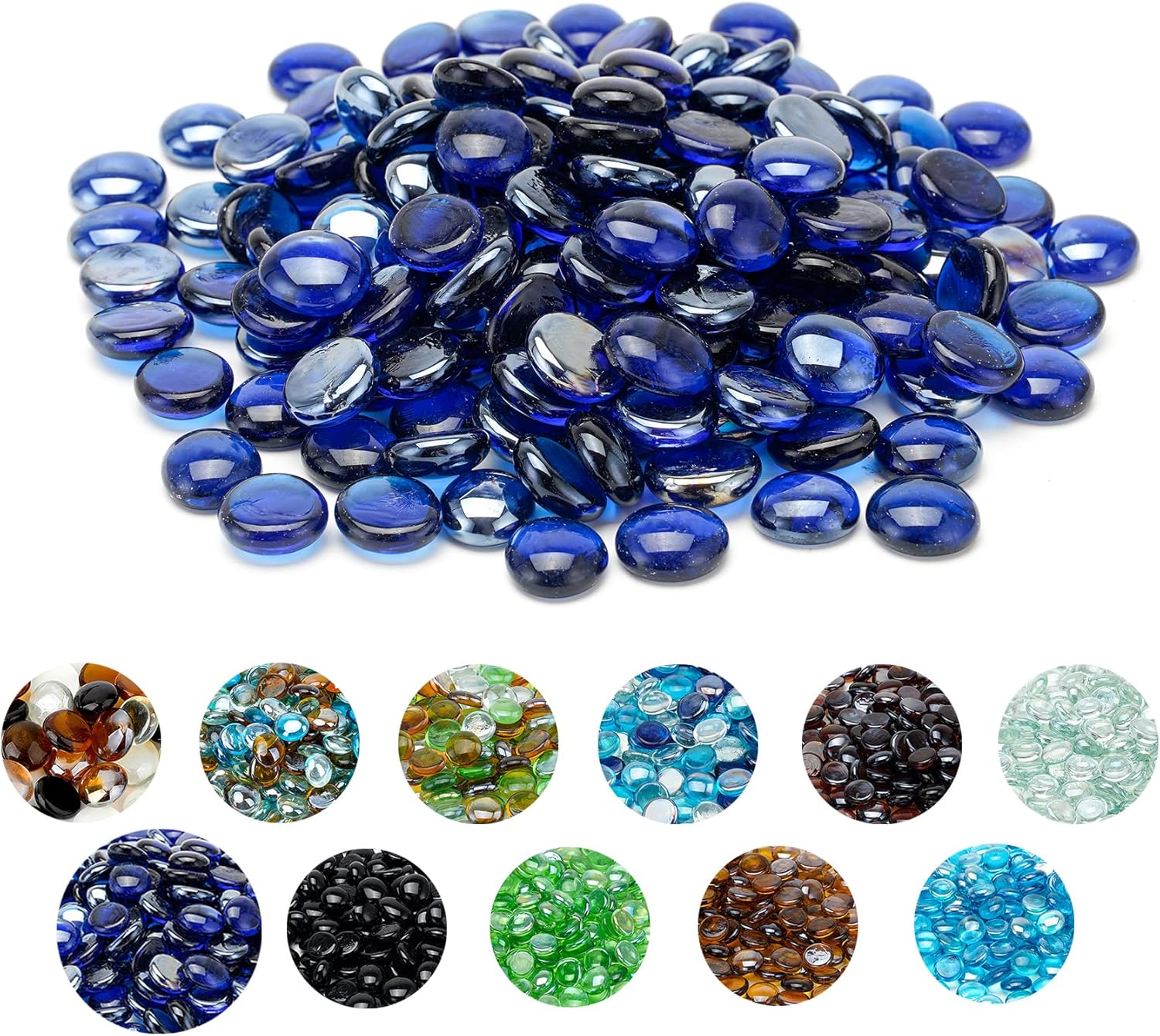 Skyflame 10-Pound Fire Glass Beads for Fire Pit Fireplace, Onyx Black