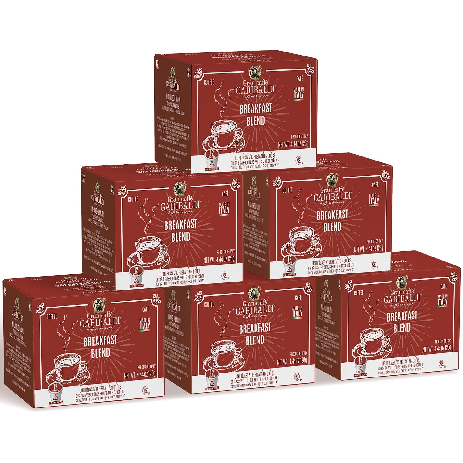 Caffè Garibaldi Colombian Coffee Pods for Keurig K-Cup Brewers, 12 Count
