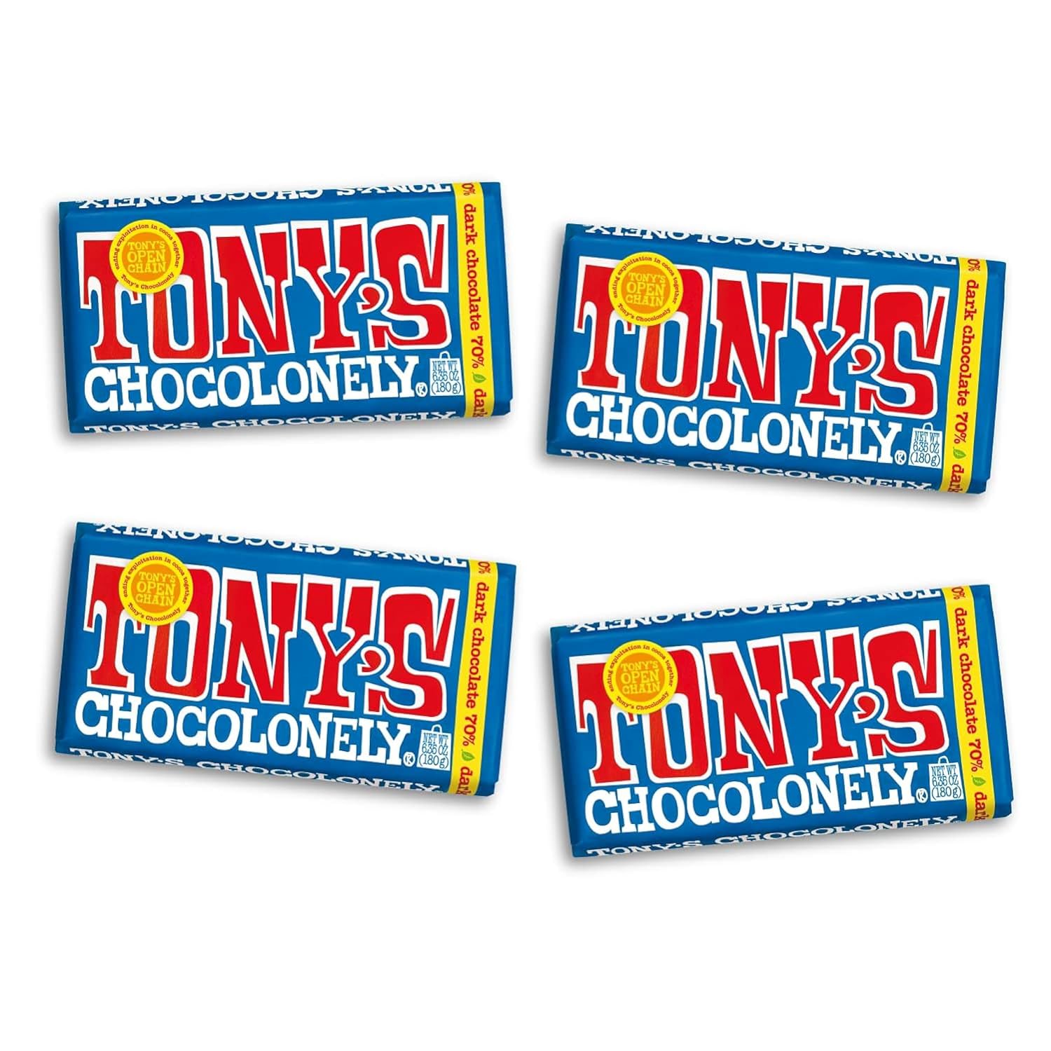 Tony's Chocolonely 42% Dark Milk Chocolate Bar with Pretzel & Toffee - Dark Milk Chocolate, Pretzel & Toffee Chunks, Belgium Chocolate