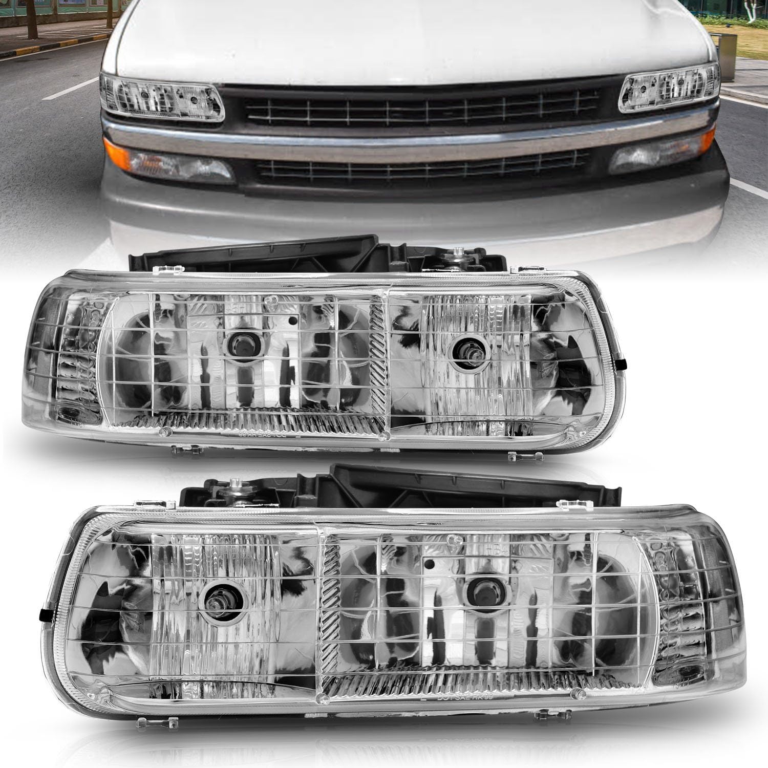 ANZO USA 111011 Crystal Headlight Set-Chrome