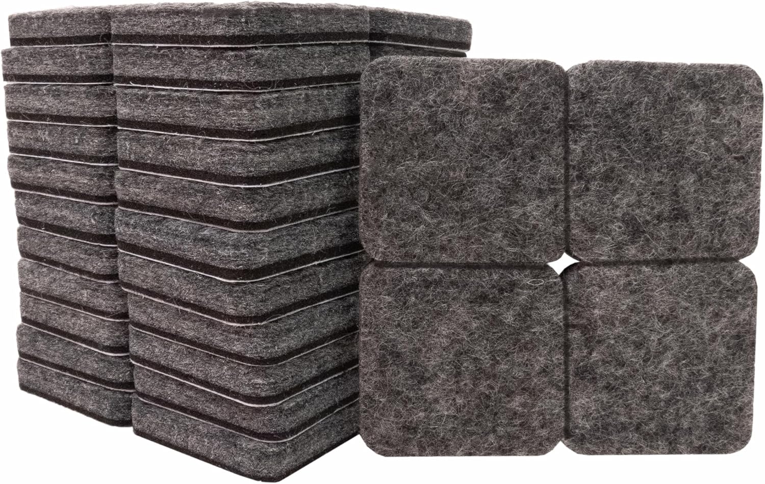 softtouch 1 1/2" Round Heavy Duty Felt Furniture Pads for Hardwood, Brown (24 Pack)