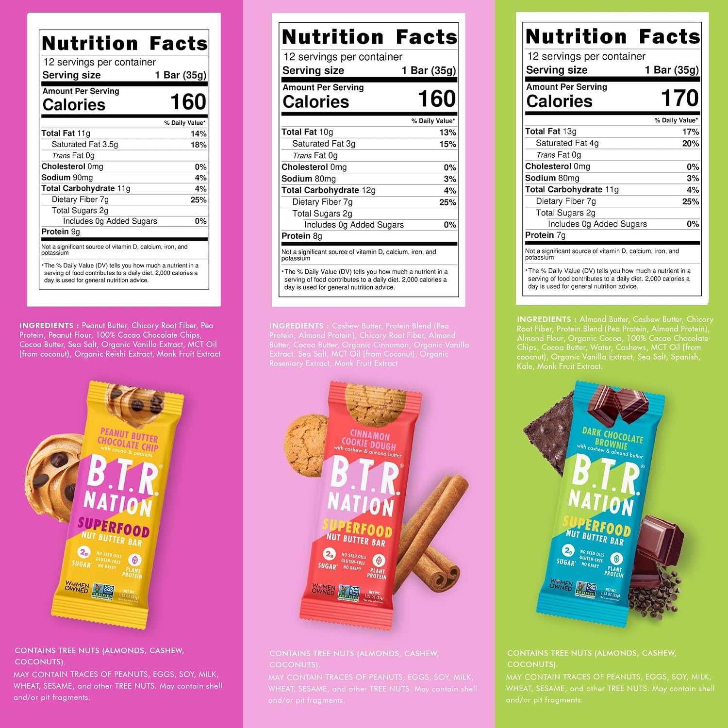 B.T.R Nation - Superfood Protein Bar Dark Chocolate - Vegan - 12 Bars