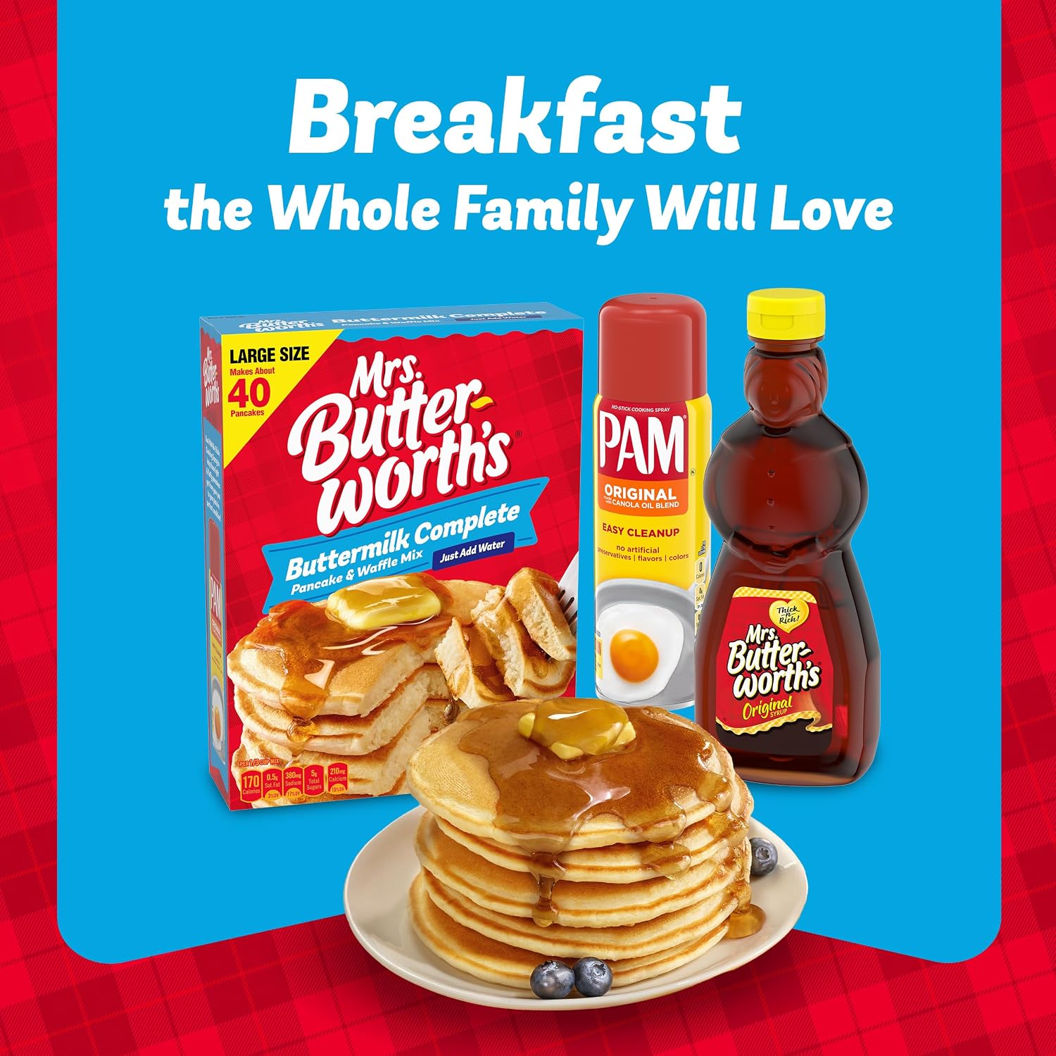 Mrs. Butterworth's Original Thick and Rich Pancake Syrup, Maple Flavored Syrup for Pancakes, Waffles and Breakfast Food, 248 Fl Oz Bottle