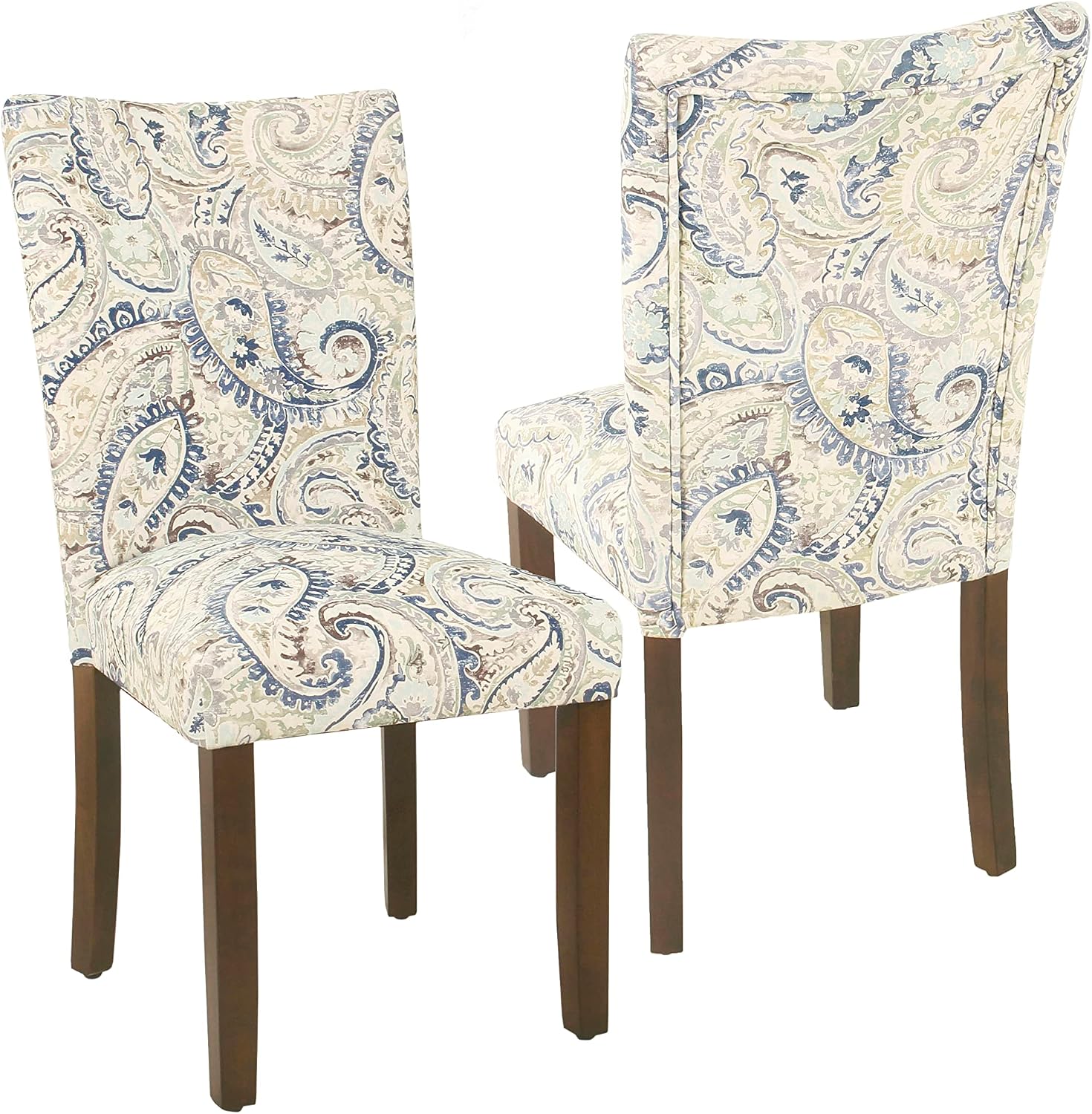 Homepop Home Decor | Classic Upholstered Parsons Dining Chairs | Set of 2 Accent Dining Chairs with Nailhead Trim, Natural Linen