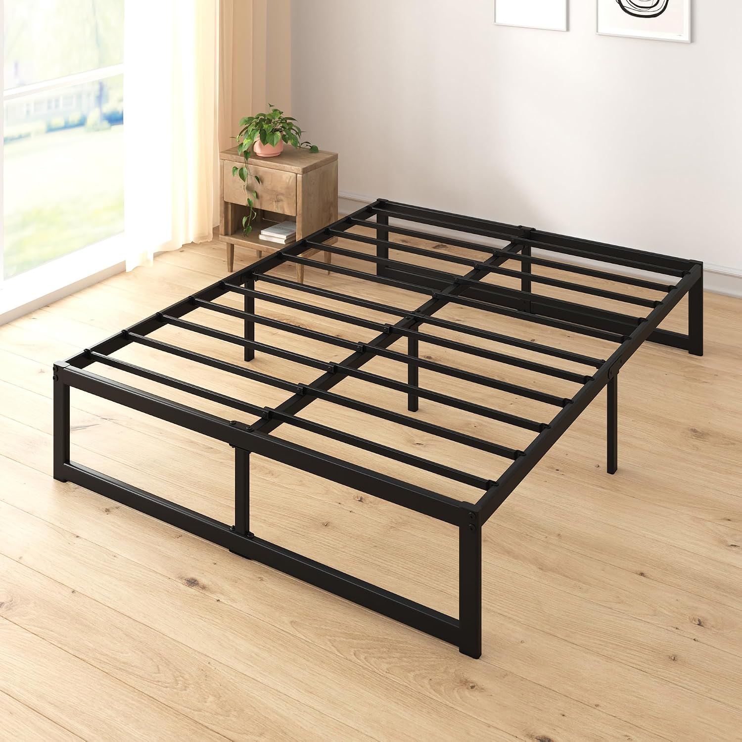ZINUS Abel Metal Platform Bed Frame / Mattress Foundation with Steel Slat Support / No Box Spring Needed / Easy Assembly, Queen