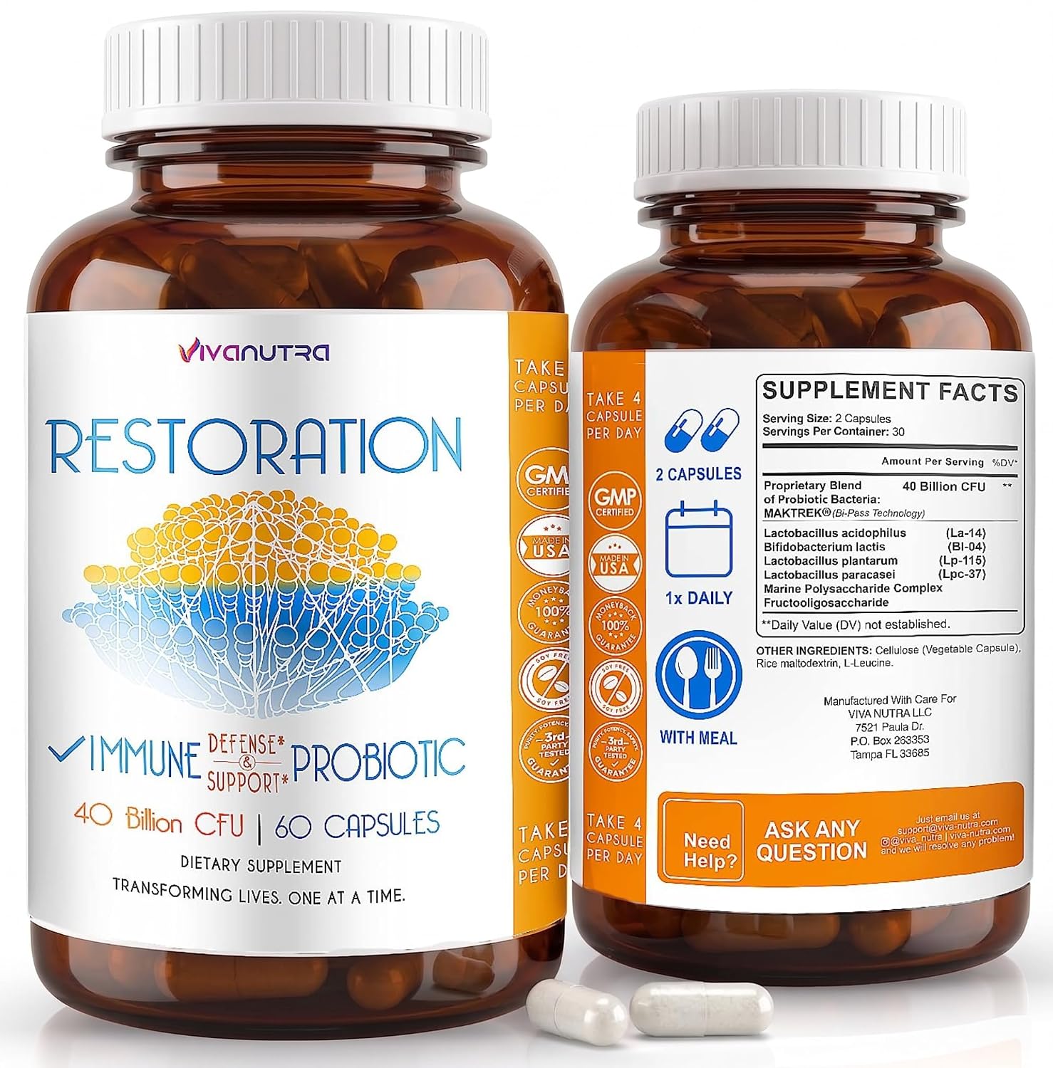 Restoration Probiotic Nail Fungus Supplement Extra Strength