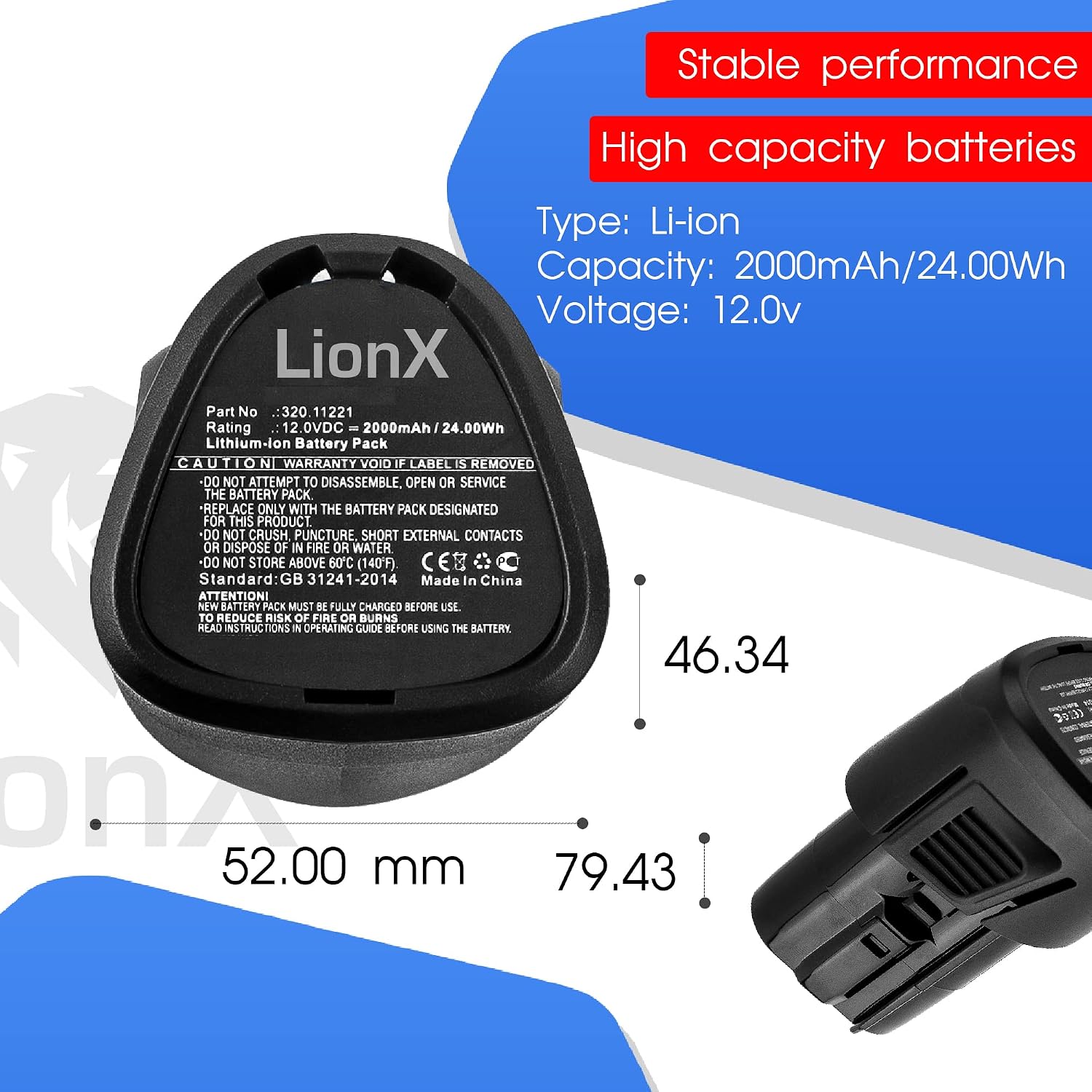 Li-ion Replacement Battery for Craftsman Nextec, Craftsman 320.11221