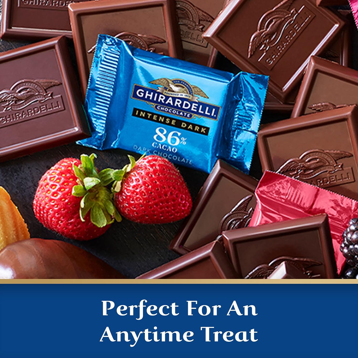 GHIRARDELLI PREMIUM DARK Chocolate Bar, 86% Cacao, 3.17oz Bar, 12 Pack