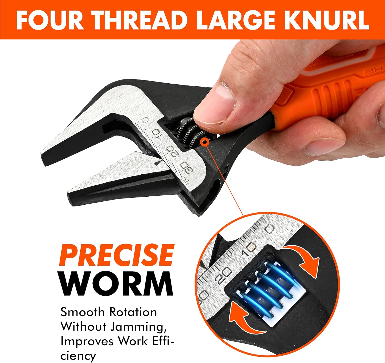 VANQUISH 12 Inch Adjustable Wrench, 2-3/8” Wide Jaw Opening Plumbing Wrench, CR-V Steel, SAE and Metric Scale Marked, With Comfort Grip Handle and Hanging Hole (3154)