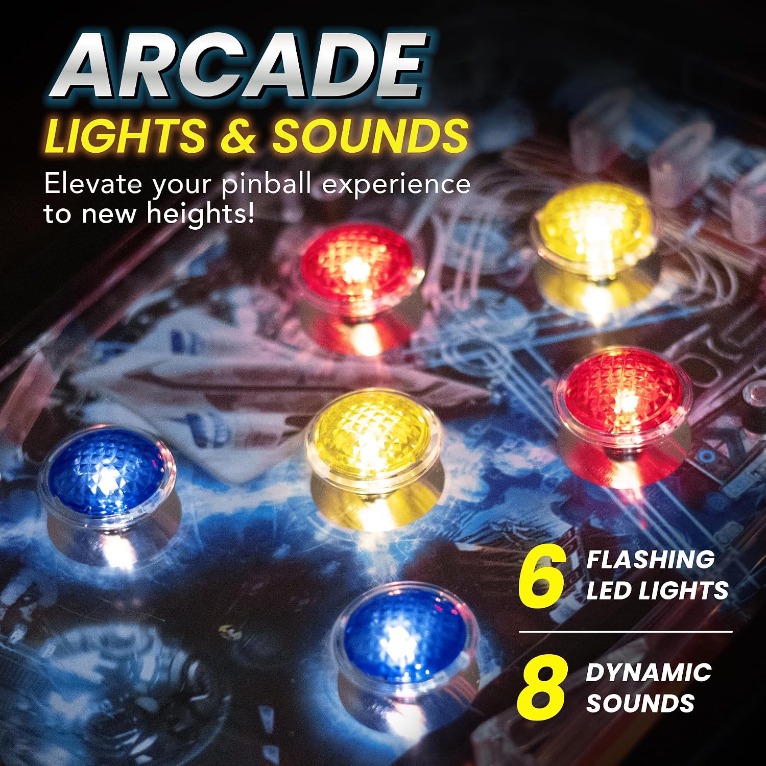 New Era Pinball Game Black – Interactive Tabletop or Floor Arcade Pinball Machine for Kids & Adults – LED Scoring, Lights & Sounds