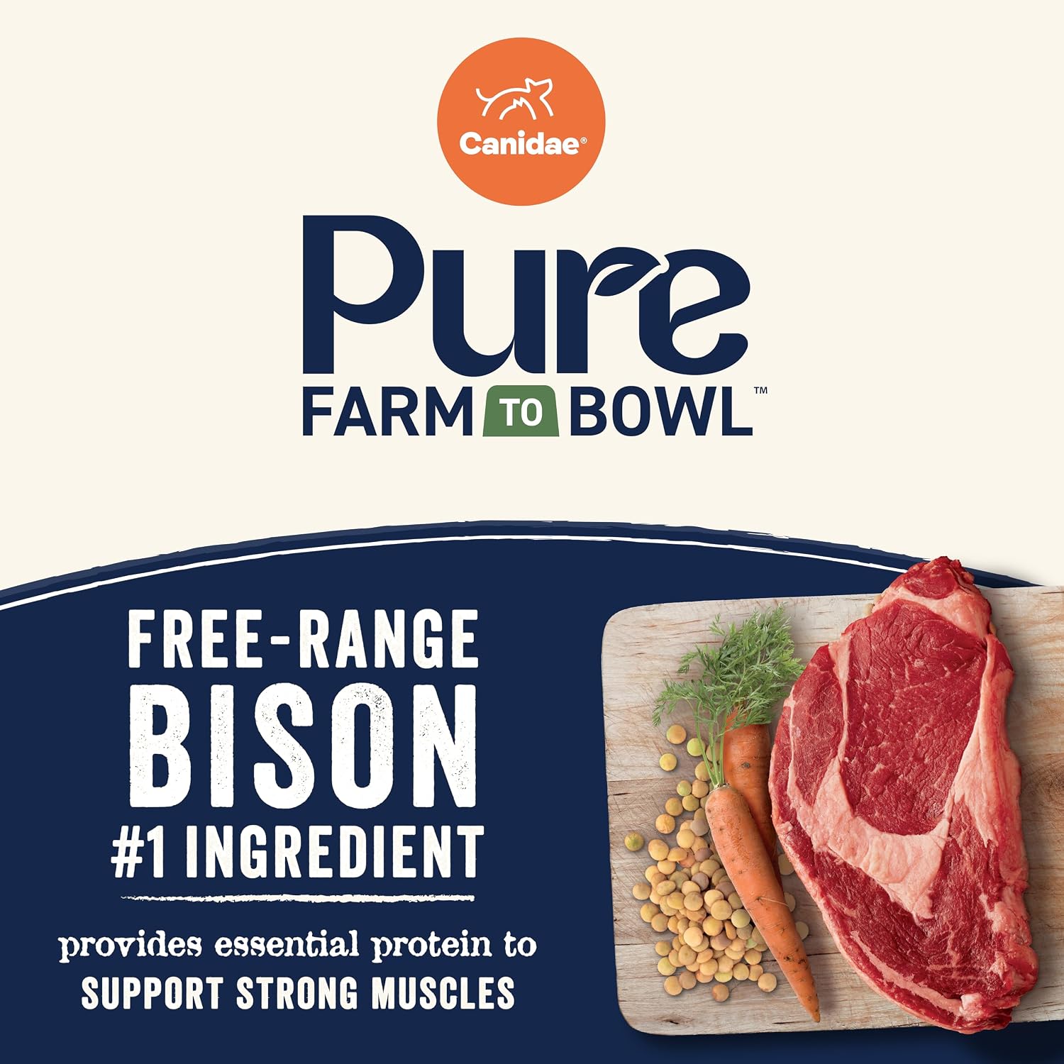 Canidae Pure Farm to Bowl Dry Dog Food - Balanced Nutrition for Adult Dogs - Limited Ingredient Formula - Grain, Wheat & Soy-Free - 22 lb - Wild-Caught Salmon & Sweet Potato Recipe