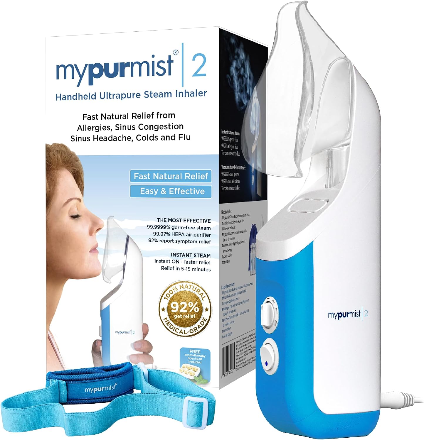 Mypurmist 2 Plug-in Steam & Sinus Inhaler Premium Value Kit
