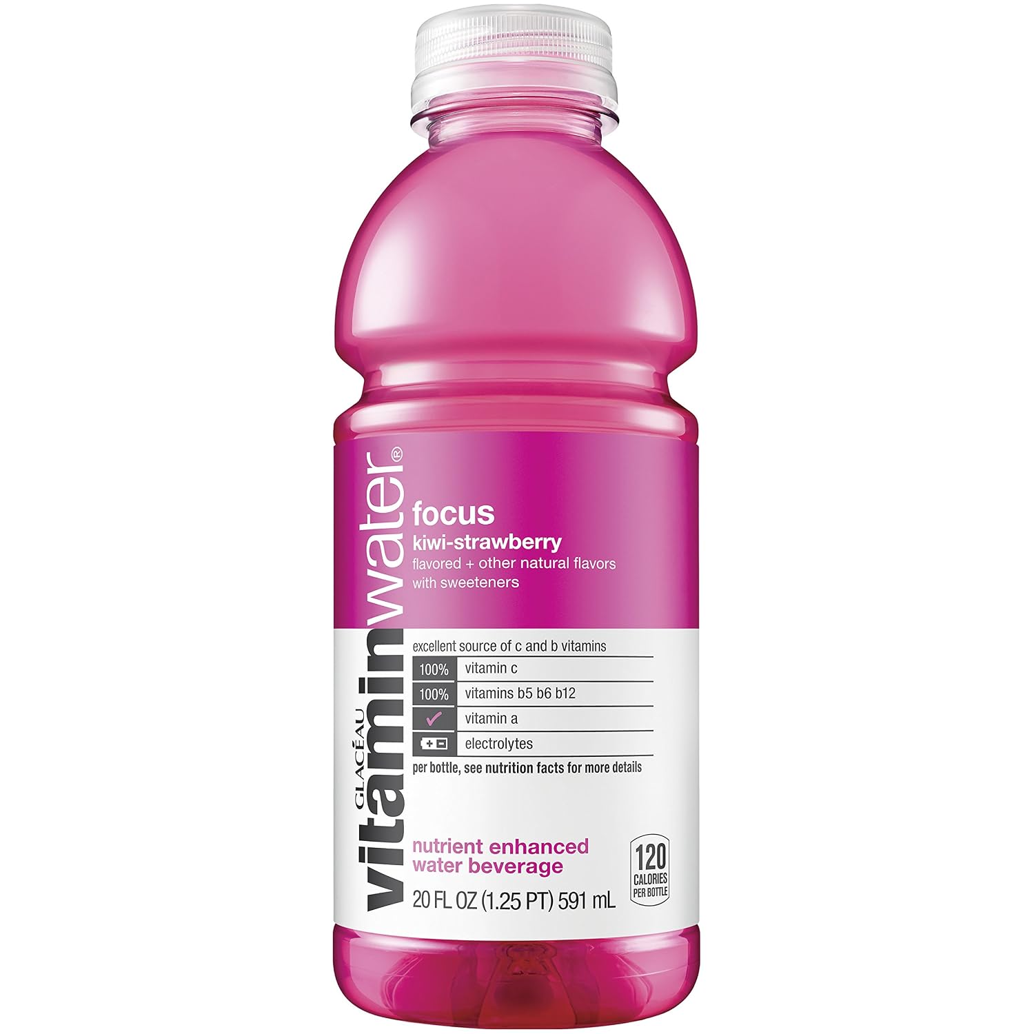 vitaminwater Power-C Dragonfruit Water Beverage, 16.9 fl oz, 6 pack | Bottled, nutrient-enhanced flavored water drink with 90 calories per bottle, antioxidants, and vitamins