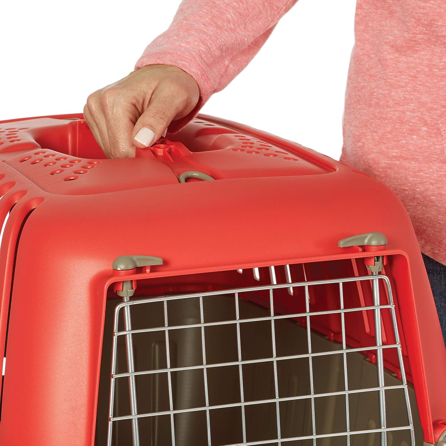 Spree by MidWest 19-Inch Travel Carrier, Blue, Fits Pets up to 10 lbs | Hard-Sided Pet Carrier, Steel Door, Ventilated Design, Locking Tabs, Easy Assembly