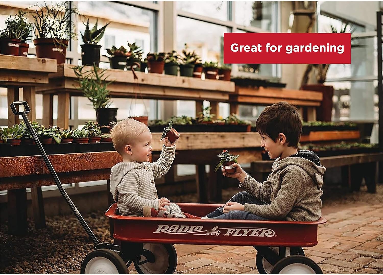 Radio Flyer Classic Red Wagon, for Kids 1.5+, Wagon for Kids or Cargo | All-Steel Body with No-Scratch Edges, 10” Rubber Tires
