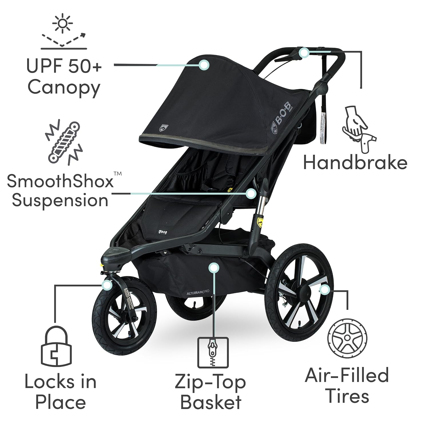 BOB Gear Alterrain Pro Jogging Stroller — Black