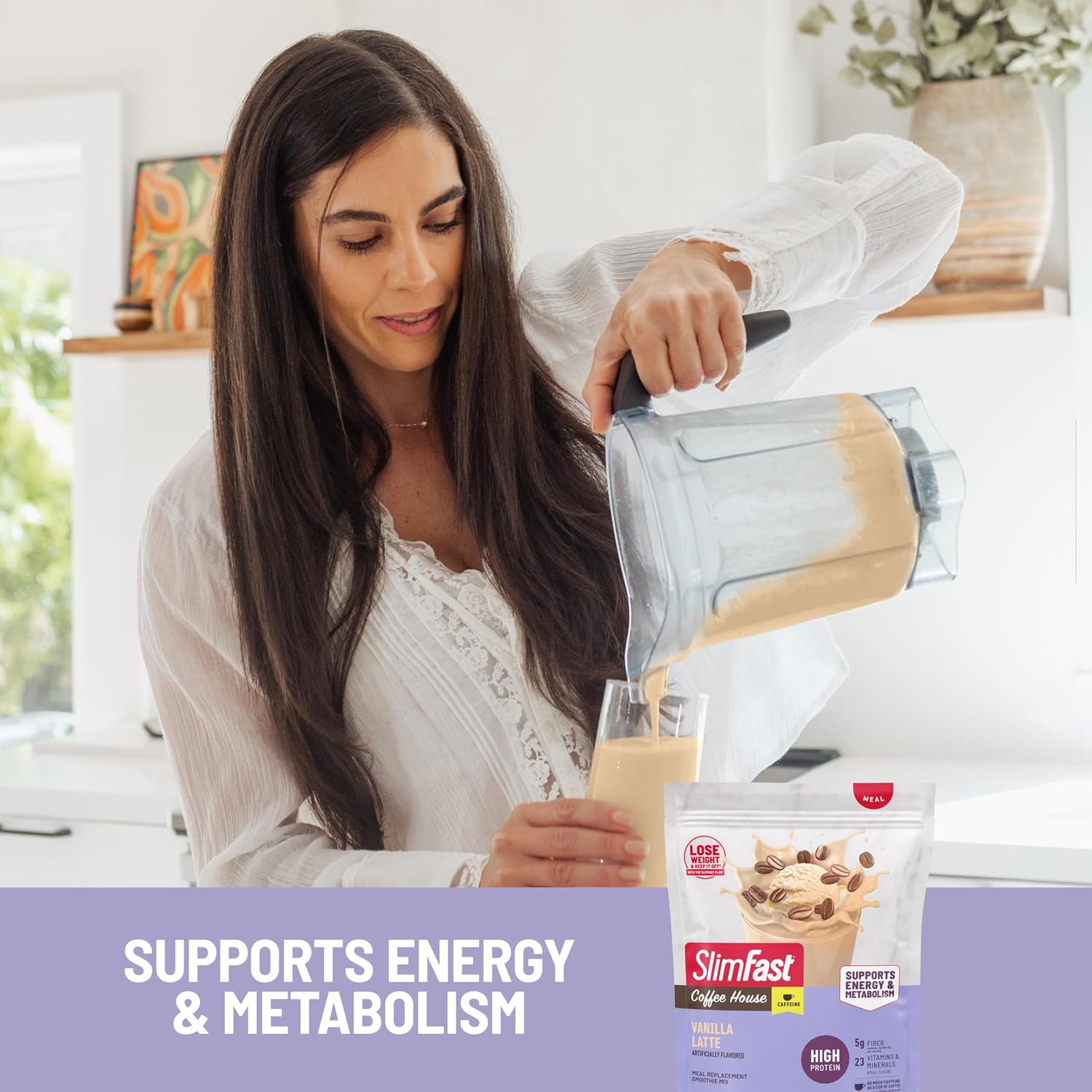 SlimFast High Protein Meal Replacement Shake Powder, 12 Servings (Pack of 2), Advanced Nutrition Smoothie Mix, Digestive Support, Gluten Free, Creamy Chocolate, 20g of Protein (Packaging May Vary)