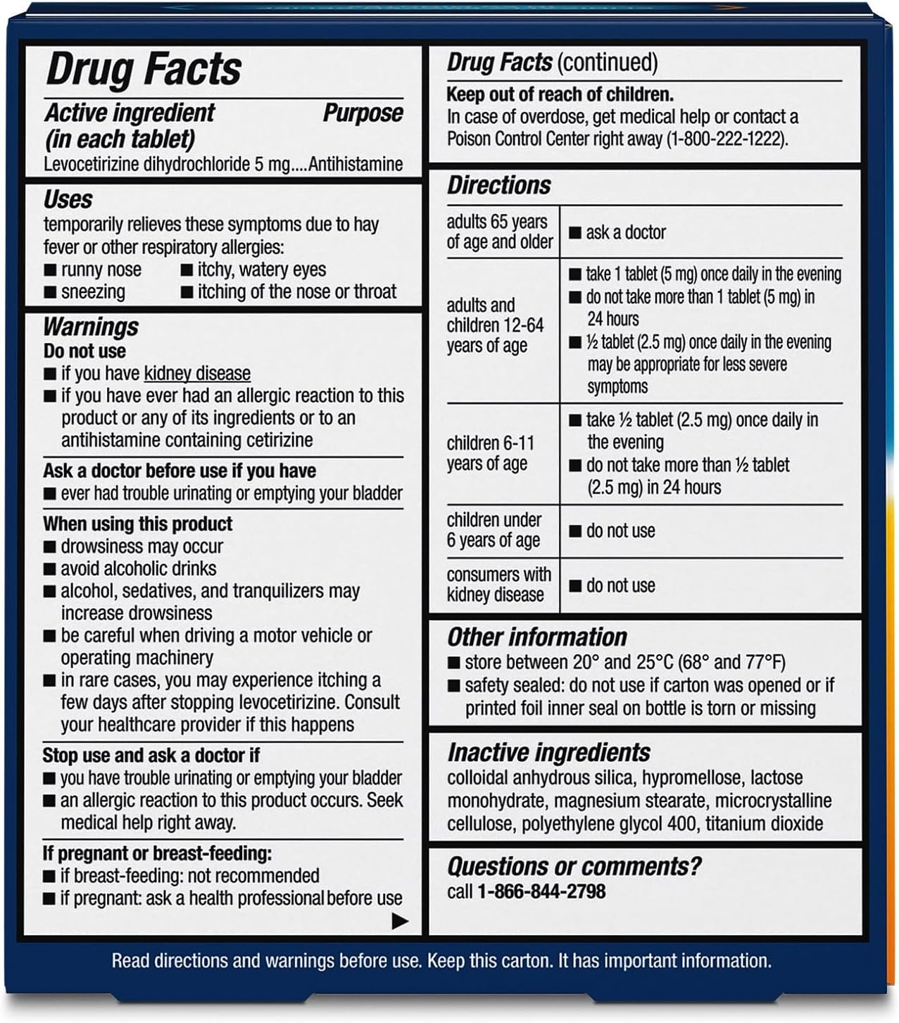 Xyzal 24 Hour Allergy Relief Medicine, Original Prescription Strength Antihistamine, Levocetirizine Dihydrochloride Tablets, 5 mg, 90 Count
