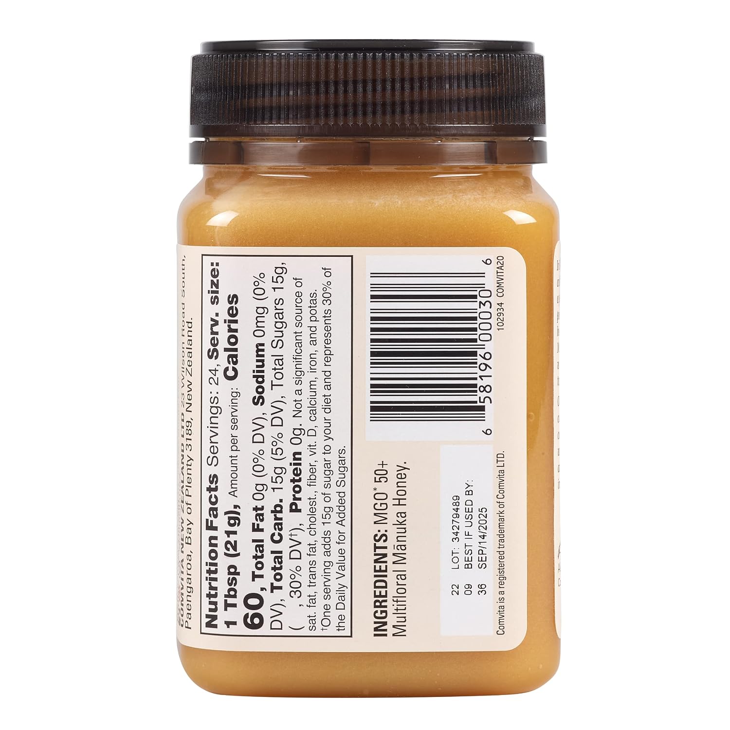 Comvita Manuka Honey MGO 50+ Multifloral Non-GMO Raw Honey - 500g (17.6 Oz)