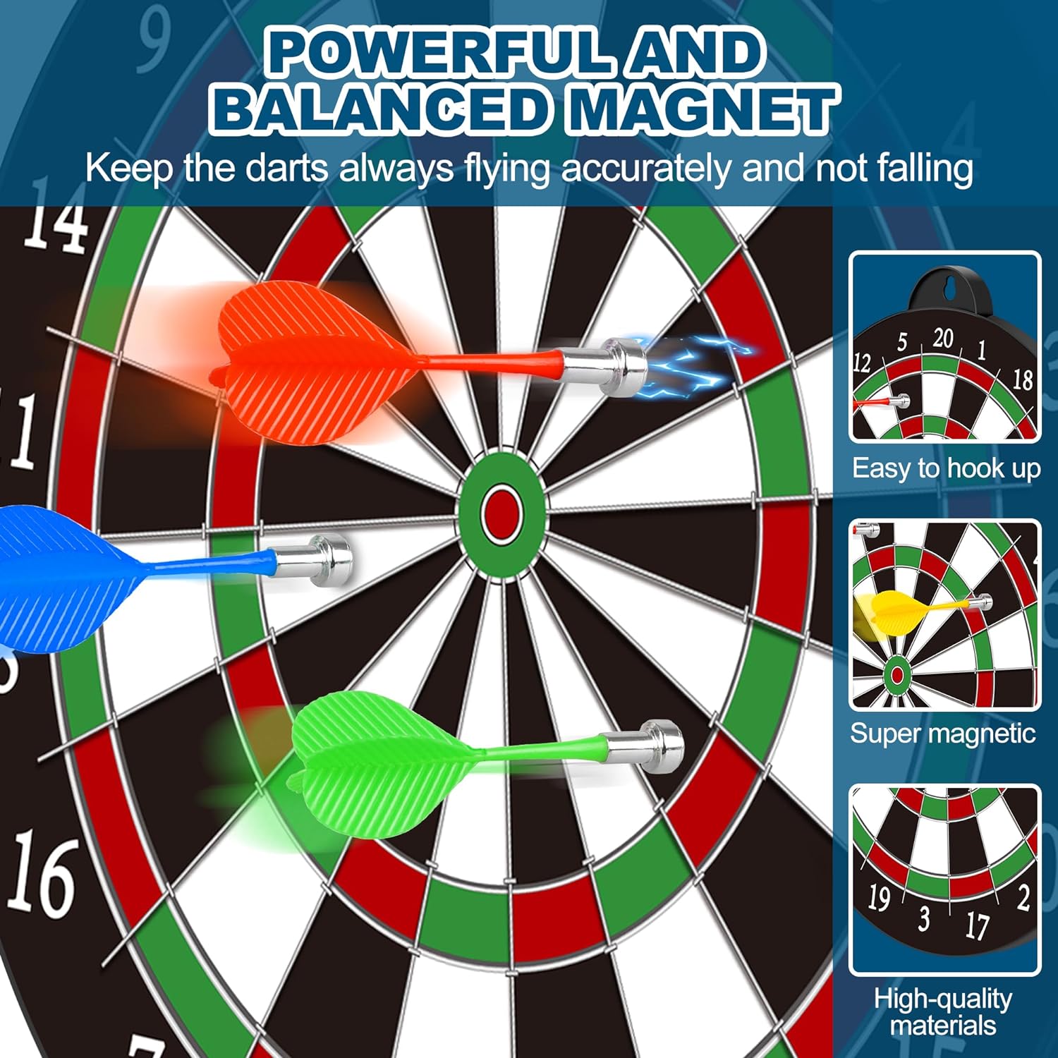 Dart Board - 12pcs Magnetic Darts - Excellent Indoor Game and Party Games