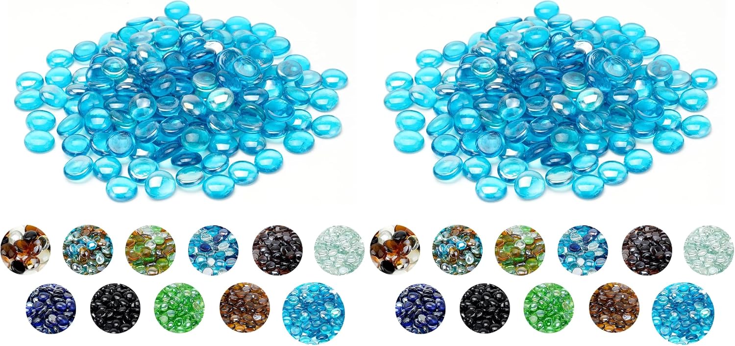 Skyflame 10-Pound Fire Glass Beads for Fire Pit Fireplace, Onyx Black