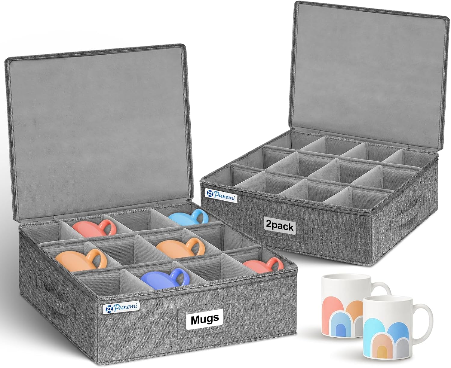 China Storage Containers, 4-Pack Hard Shell Plate & Dish Cases for Moving | Padded dividers and quilted lining protect plates and dishes; stackable for moving and holiday storage, beige hold set of 12