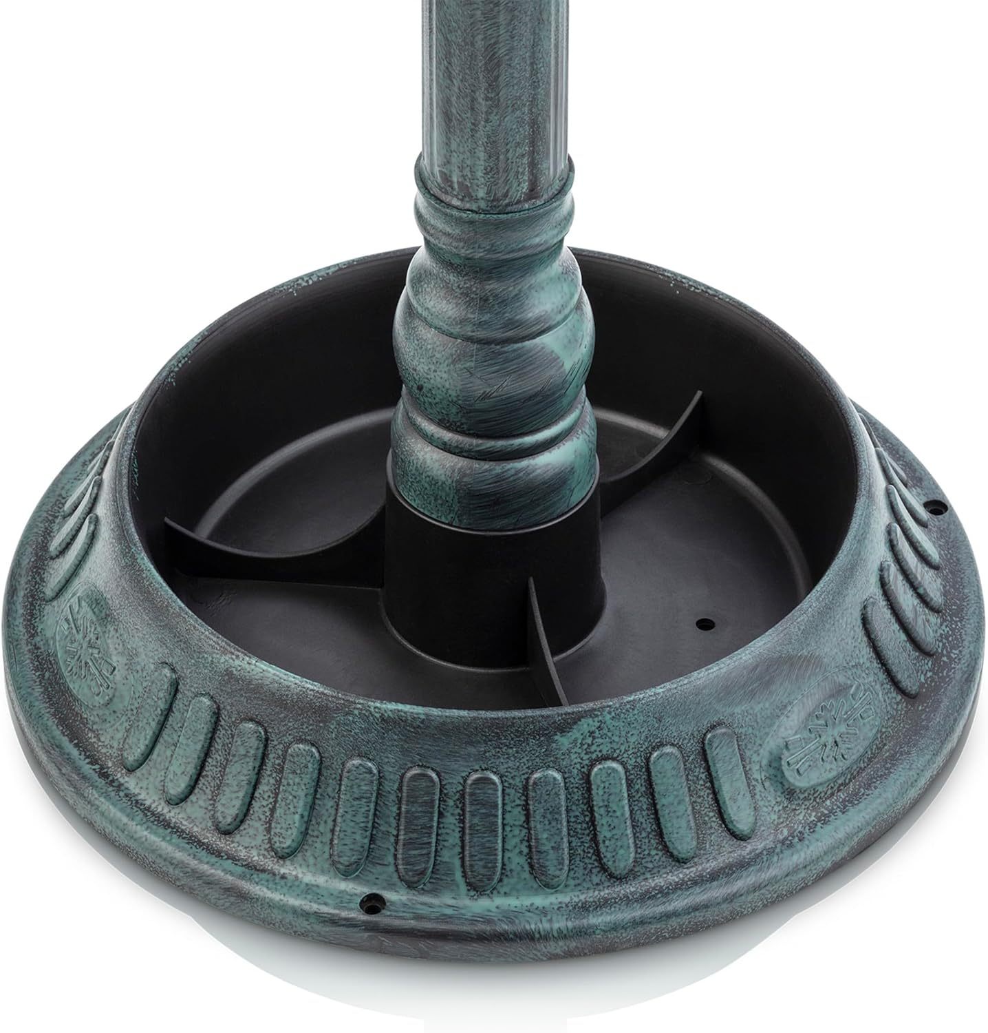 Alpine Corporation 25" Tall Outdoor Birdbath with Planter Pedestal Yard Statue, Stunning Garden Accent, 15" Round, Green