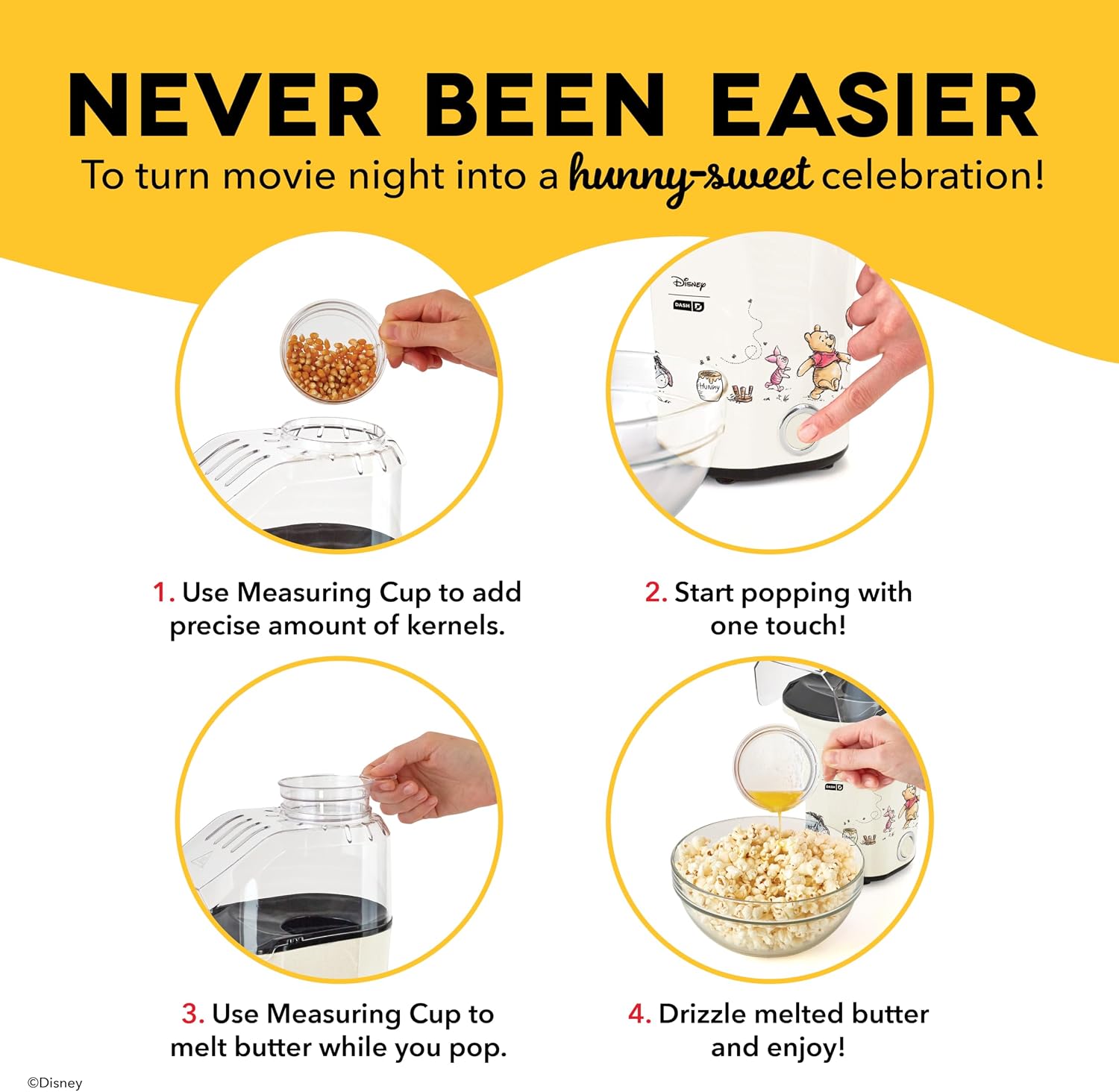 Dash Fresh Pop Popcorn Maker, 16-Cup Hot Air Popper, Aqua | Electric Popcorn Machine, Oil-Free Air Popped Popcorn, Built-In Measuring Cup & Butter Melting Tray, Movie Night Snacks
