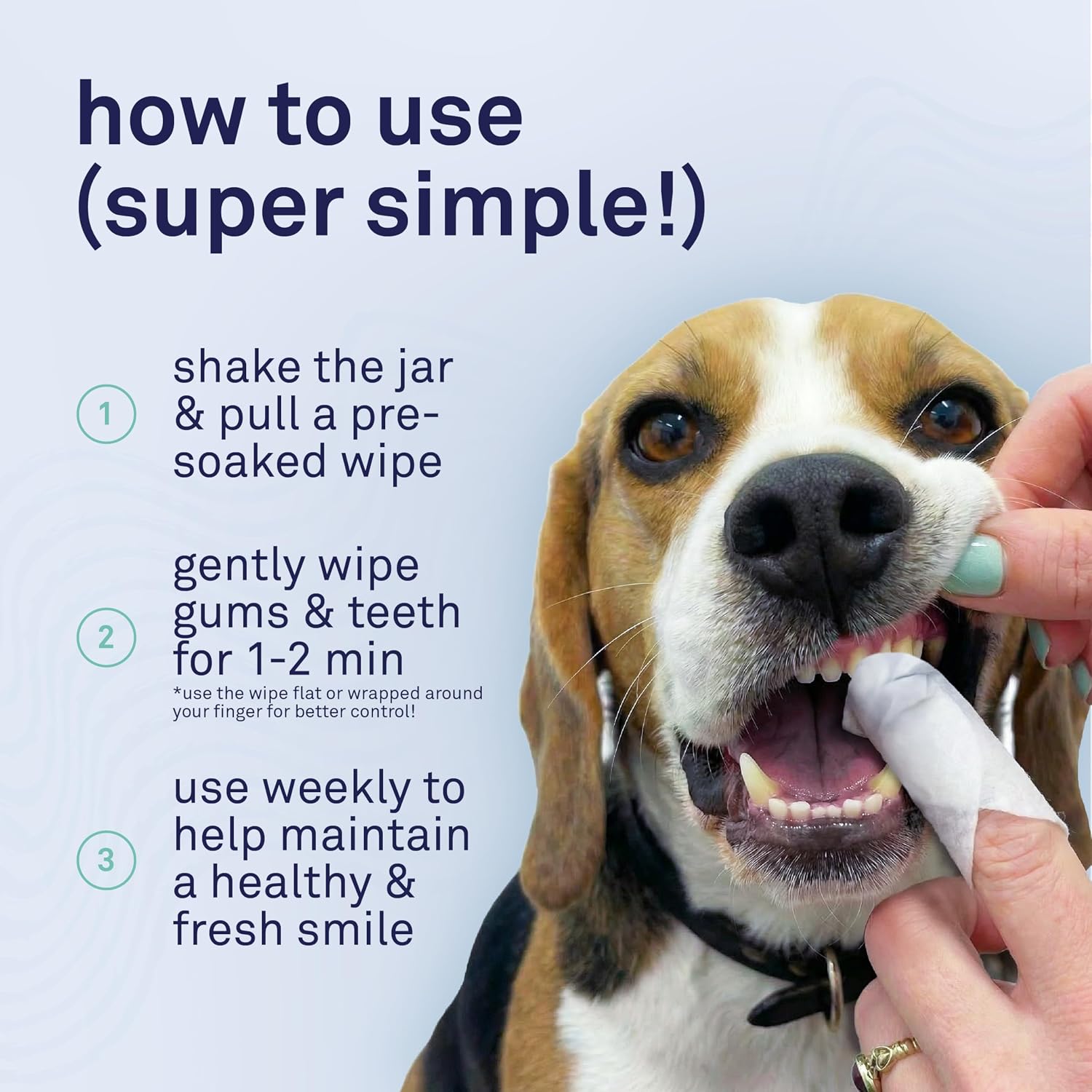 Petpost Dental Wipes for Dogs | 100 Count Presoaked Pads in Natural Tooth Cleaning Solution | Bad Breath and Tooth Buildup Remover