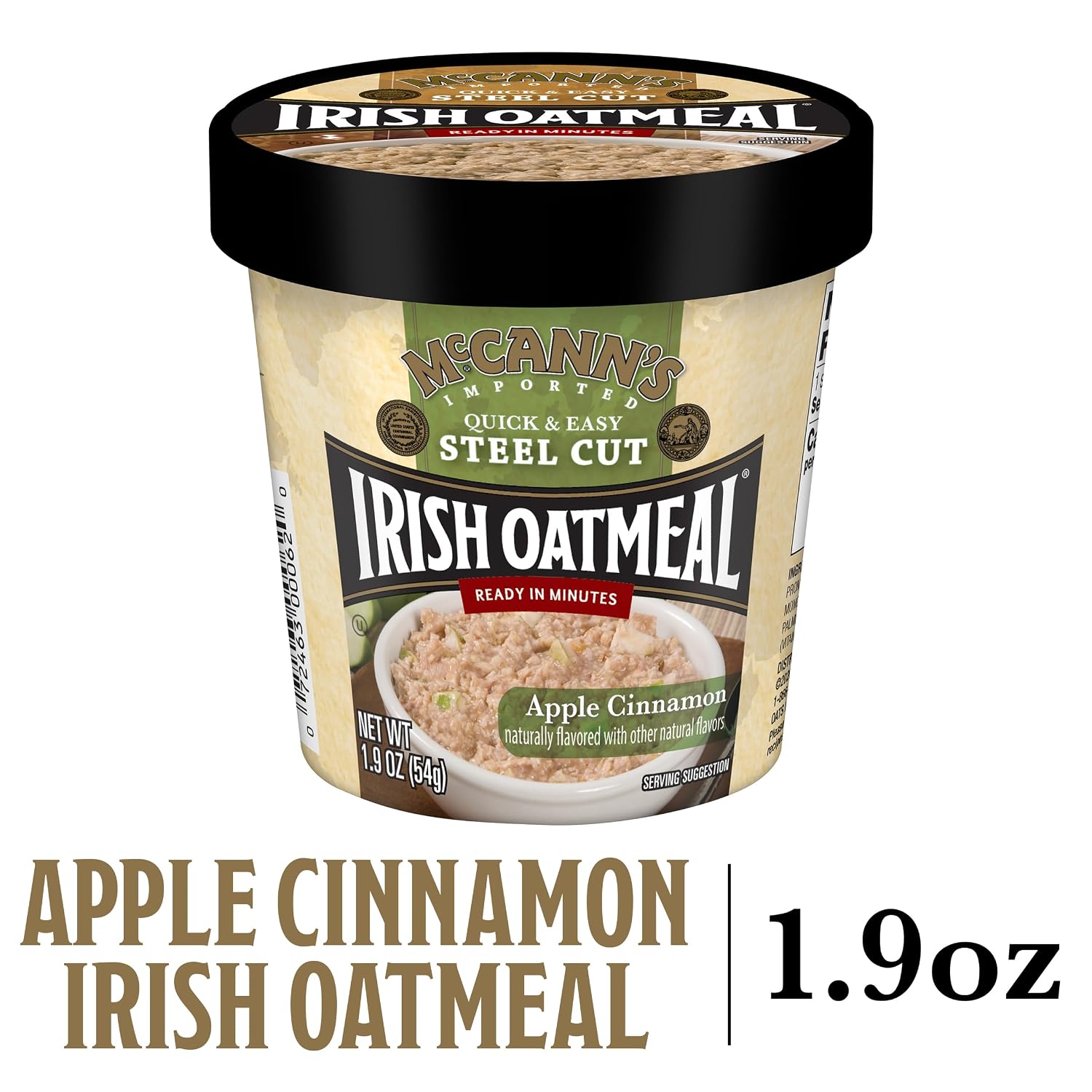 McCann's Irish Oatmeal Instant Oatmeal Cup, Maple Brown Sugar, 1.9 Ounce (Pack of 12)