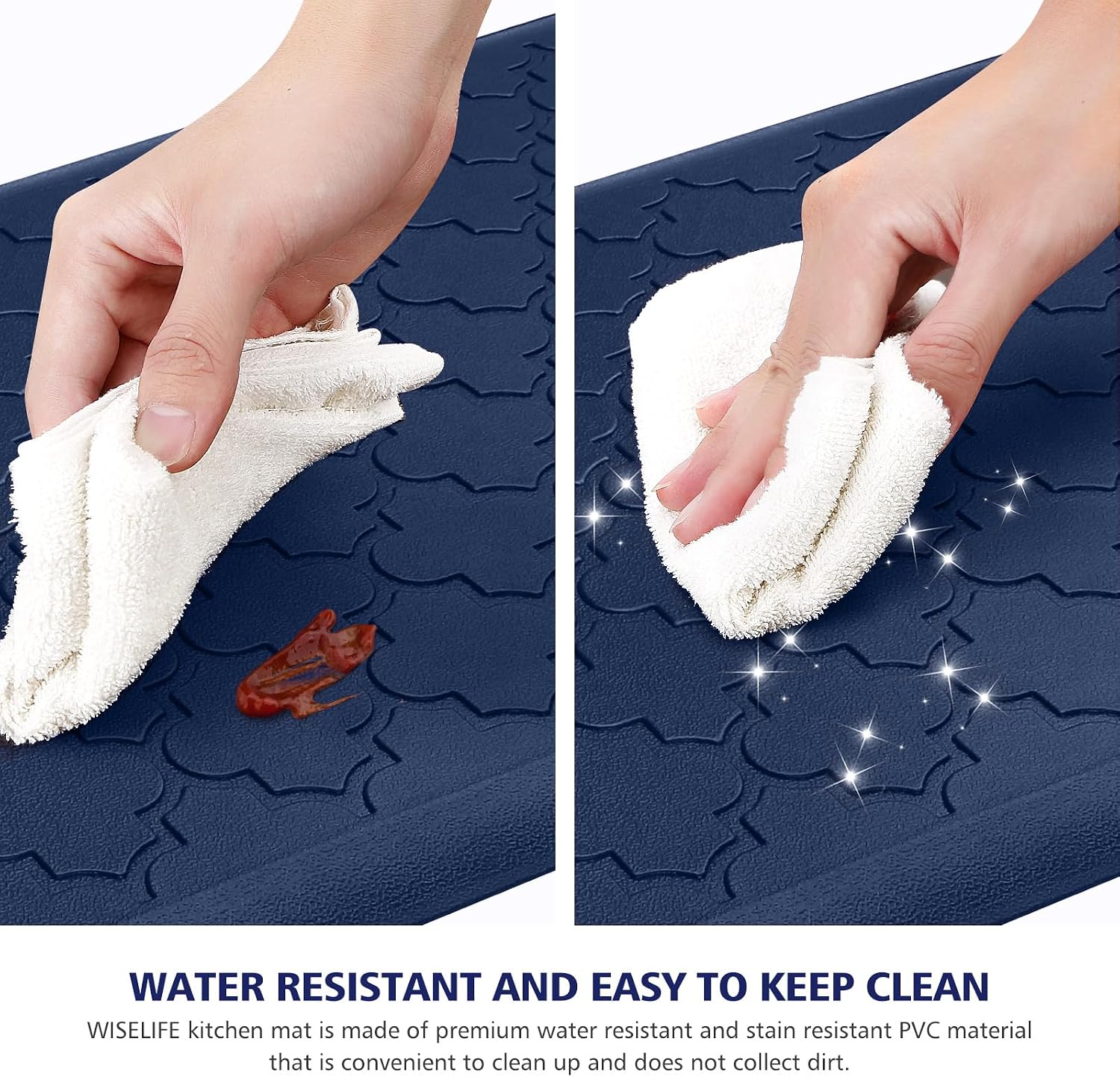 WISELIFE Kitchen Mat Cushioned Anti Fatigue Floor Mat, 17.3"x60", Thick Non Slip Waterproof Kitchen Rugs and Mats, Standing Mat for Floor, Home