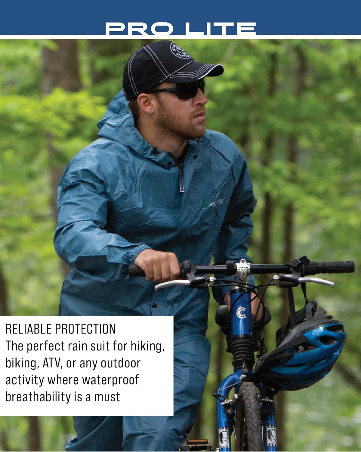 FROGG TOGGS Men's Pro Lite Rain Suit, Waterproof, Breathable, Dependable Wet Weather Protection, Carbon Black, XL/XXL