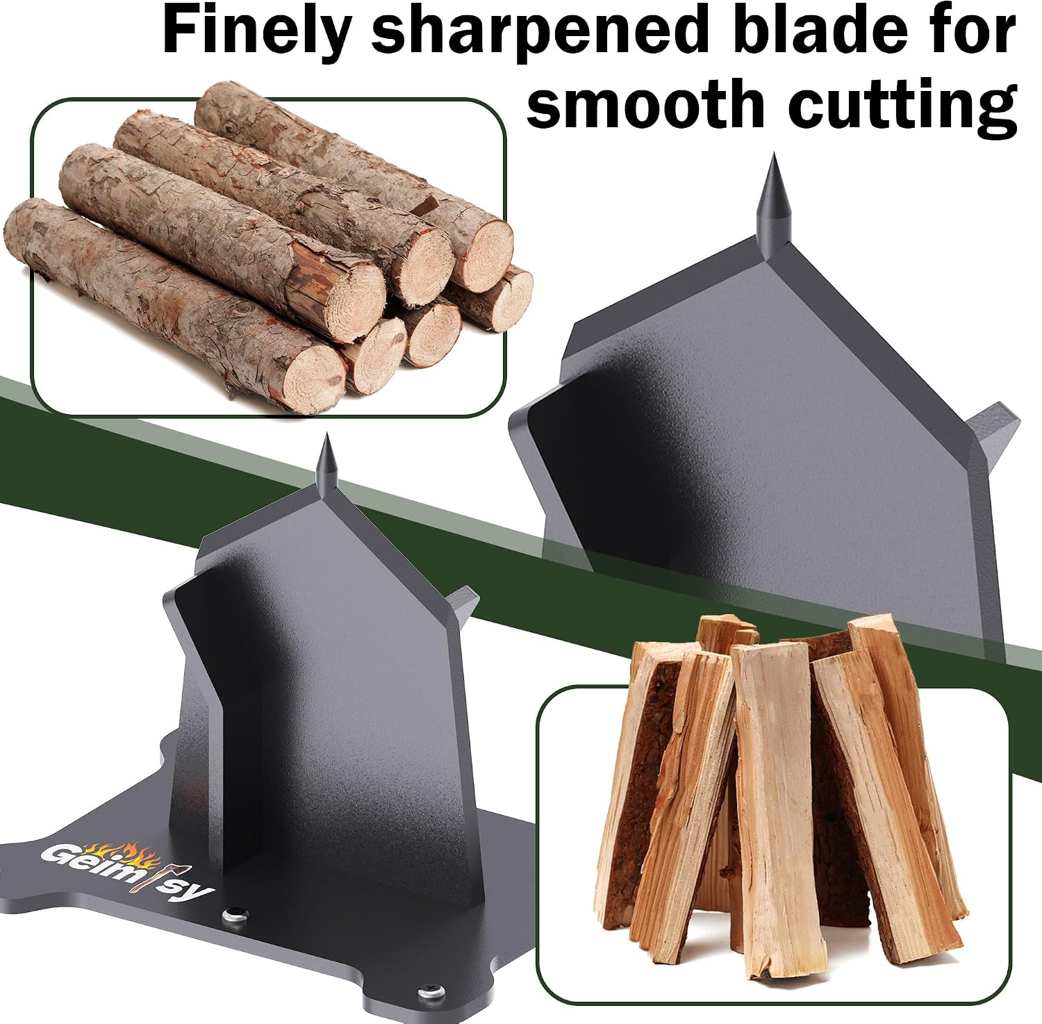 GanFindX Firewood Kindling Splitter Heavy Duty Wood Splitting Tool | Portable Ergonomic Design for Easy Firewood Preparation, Camping, Fireplace and Outdoor Use