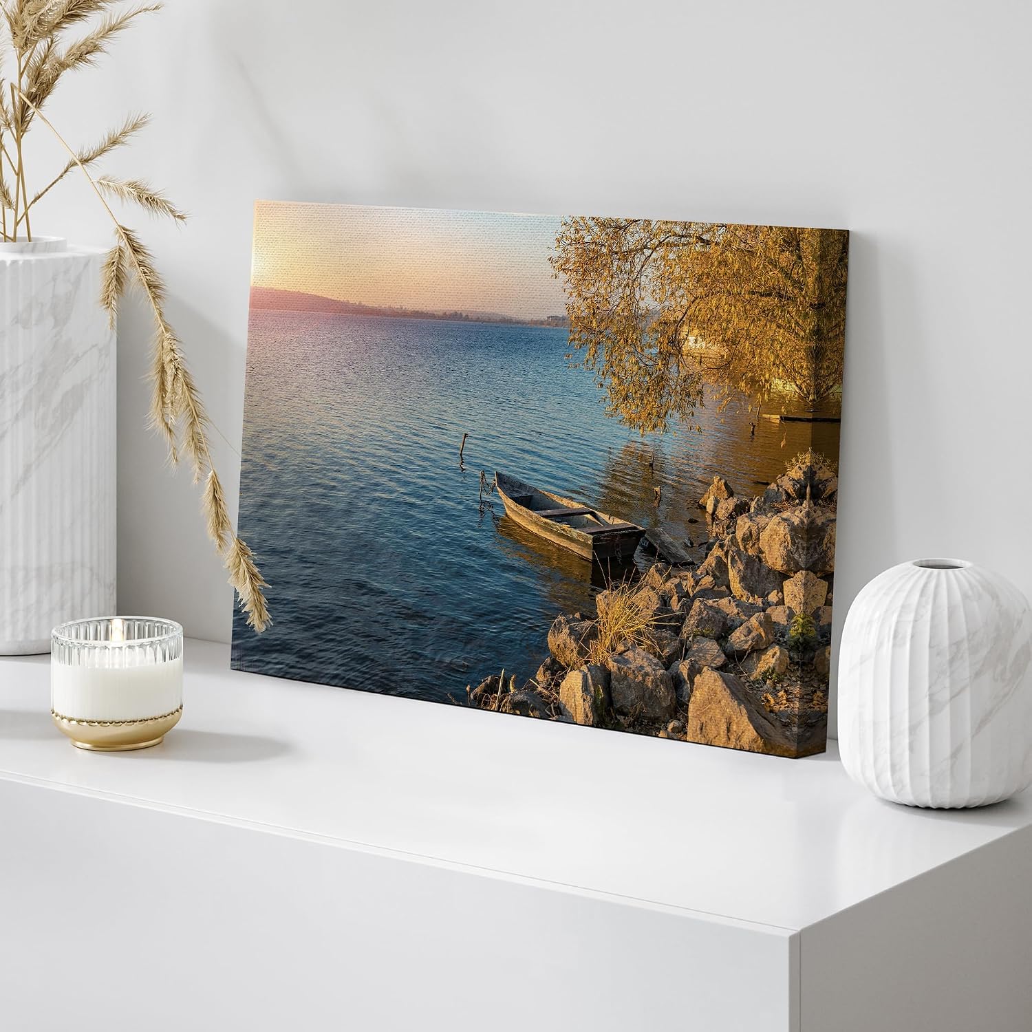 wall26 Canvas Print Wall Art Gran Canal with Basilica Santa Maria in Venice, Italy Nature Wilderness Photography Modern Art Scenic Colorful Multicolor for Living Room, Bedroom, Office - 12"x18"