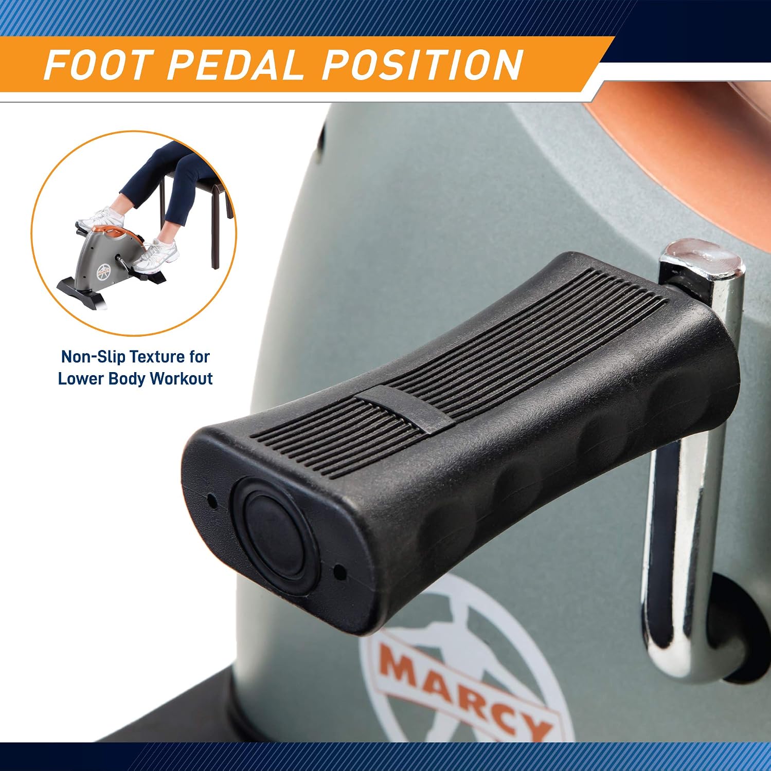 Marcy Under Desk Mini Pedal Leg and Arm Exercise Cycle with Adjustable Magnetic Resistance Leg Exercisers