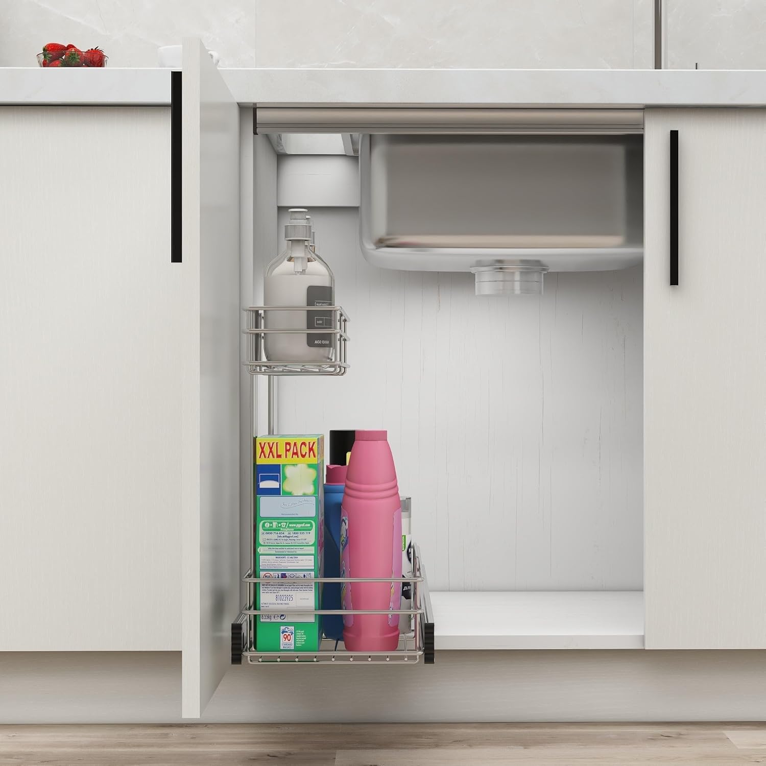 Under Sink Organizer 9" W X19 D, Pull Out Cabinet Organizer 2 Tier