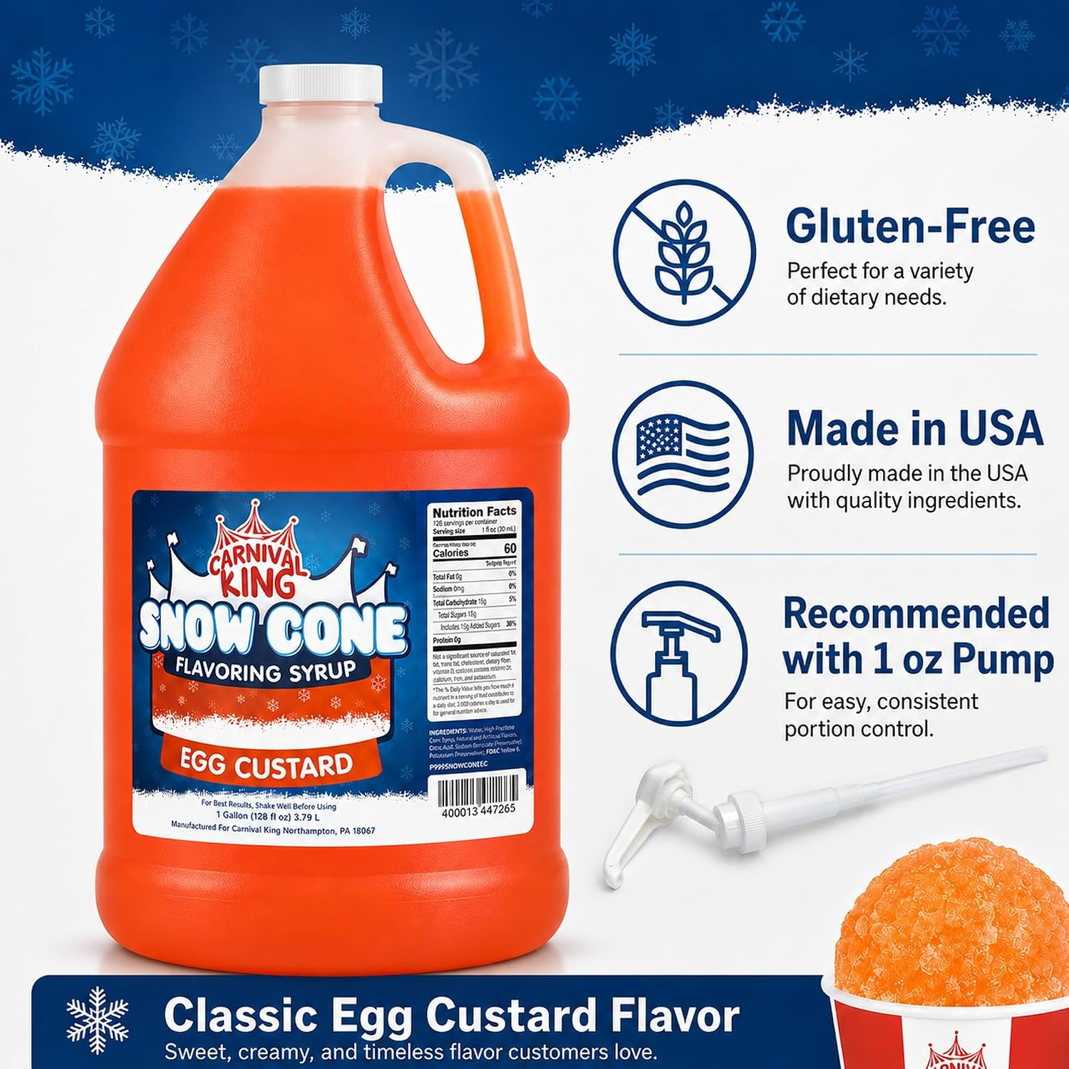Egg Custard Snow Cone Flavoring Syrup