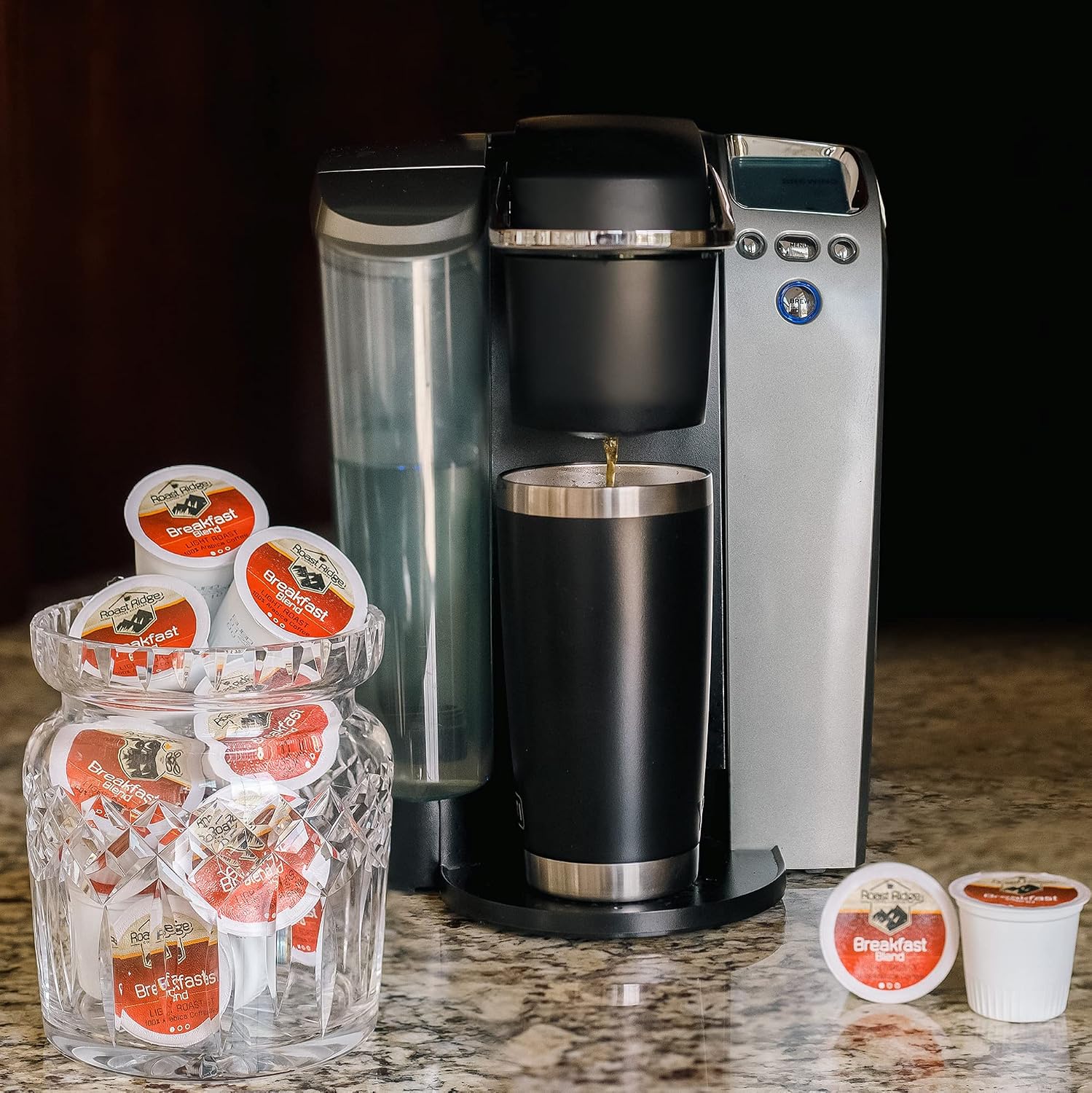 Roast Ridge Single Serve Coffee Pods for Keurig K-Cup Brewers, Variety Pack, Light Roast, Medium Roast, Dark Roast, 100 Count (25 Each: Breakfast Blend, Donut Shop, French Roast, Colombian)