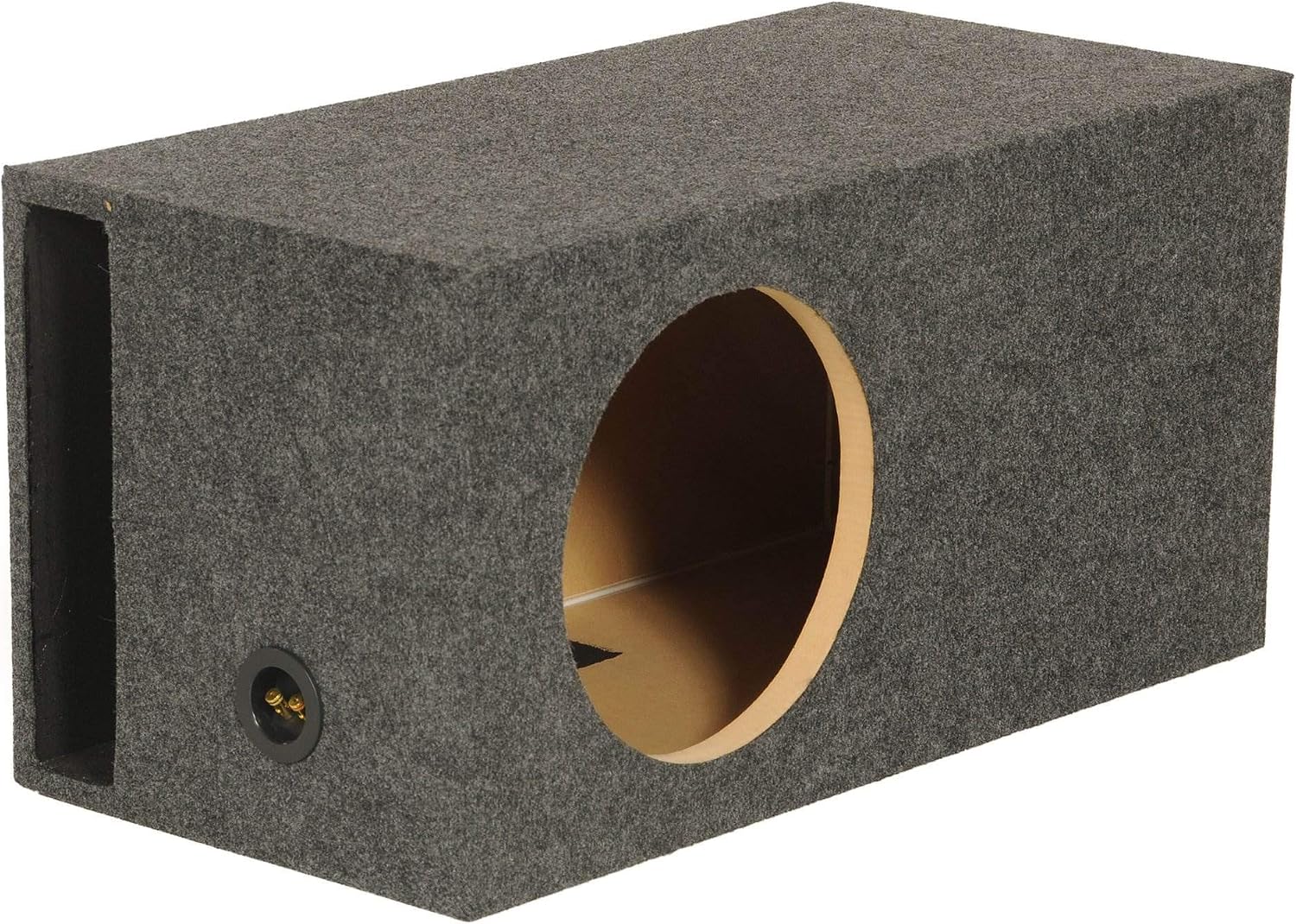 QPower HD112VL Single 12 Inch SPL XL Heavy Duty Side Ported Subwoofer Box Enclosure with Durable Carpet Covering for Car Audio Systems
