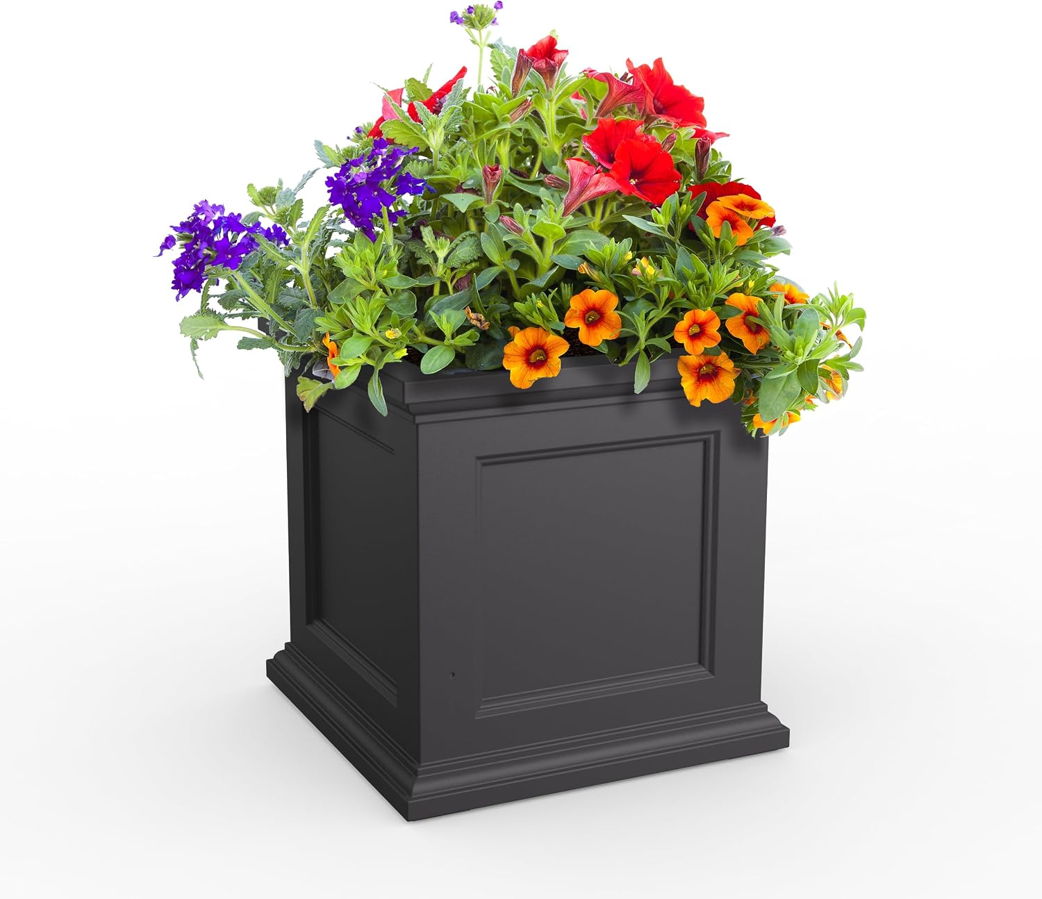 Mayne Fairfield 16in Self-Watering Square Planter, Black