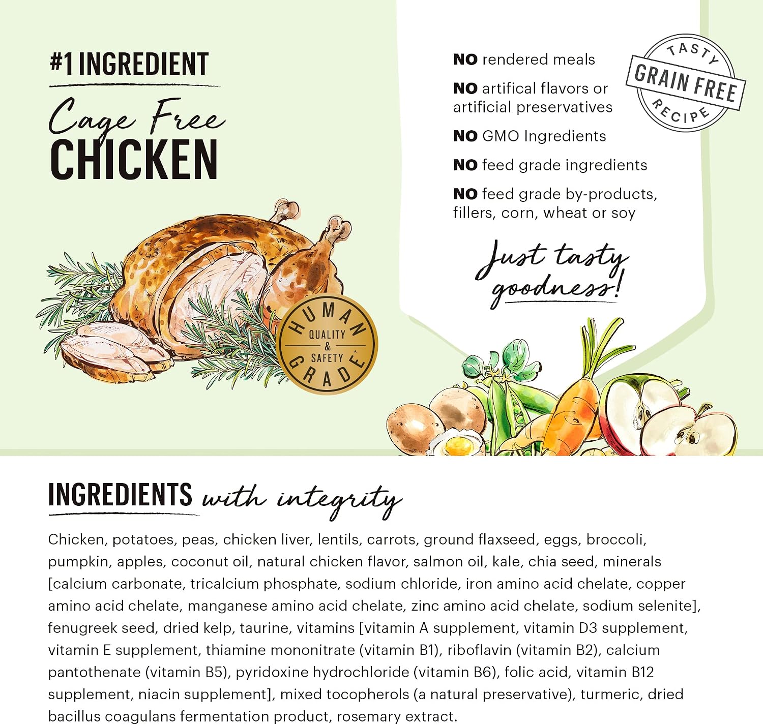 The Honest Kitchen Grain Free Beef & Superfoods Whole Food Clusters, Human Grade Dry Dog Food, Vet-Crafted Nutritional Support for Skin, Coat, Digestion & Overall Wellness, 20 lb Bag