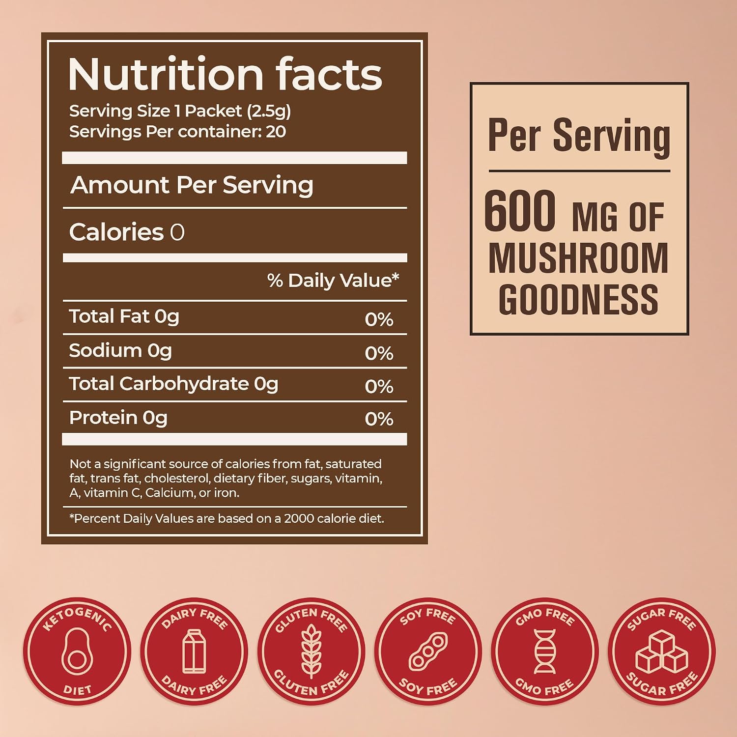 ShroomDNA Mushroom Coffee Blend with Chaga & Lion's Mane | Instant Focus + Clarity All Day | Organic + Vegan + Gluten Free | No Added Sugar | 20 Count
