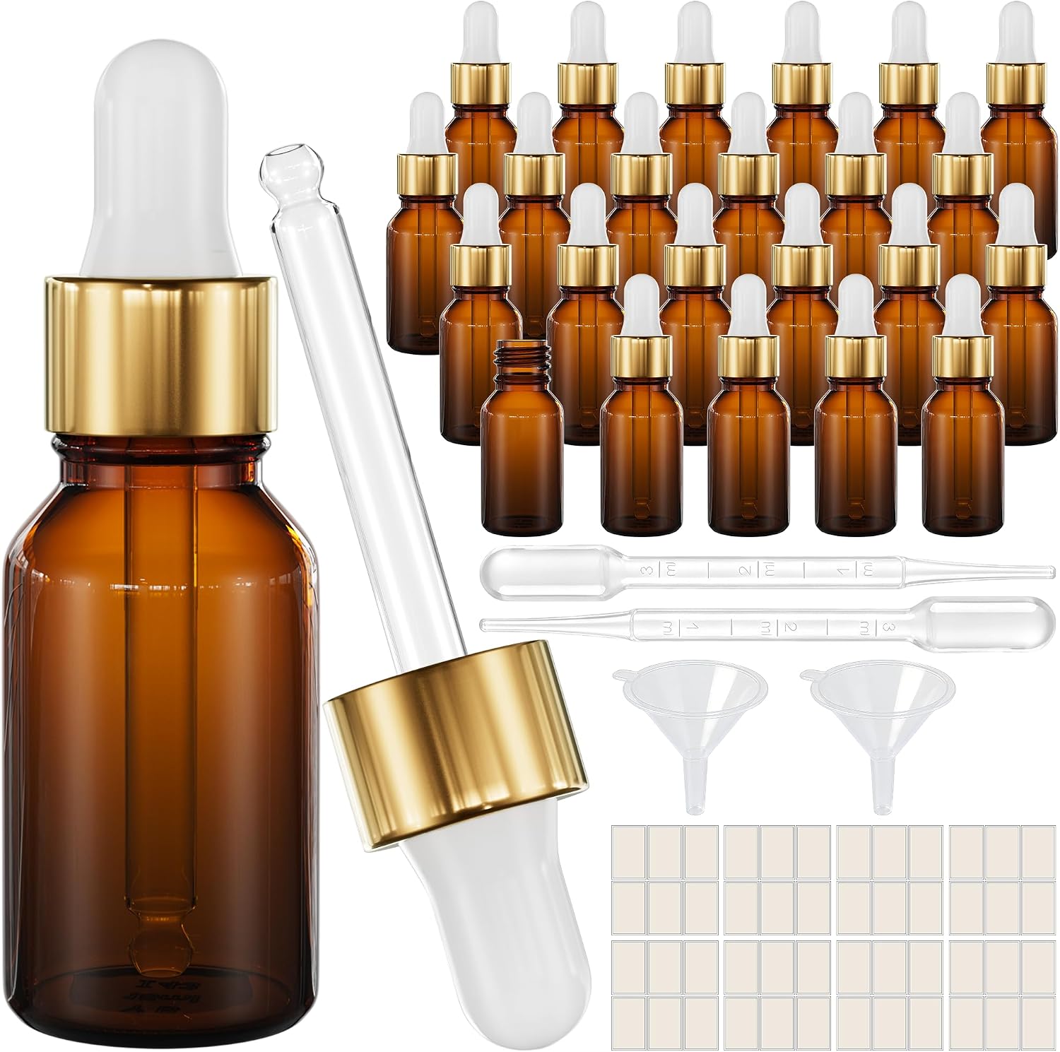 PrettyCare Glass Eye Dropper Bottles 99 Pack