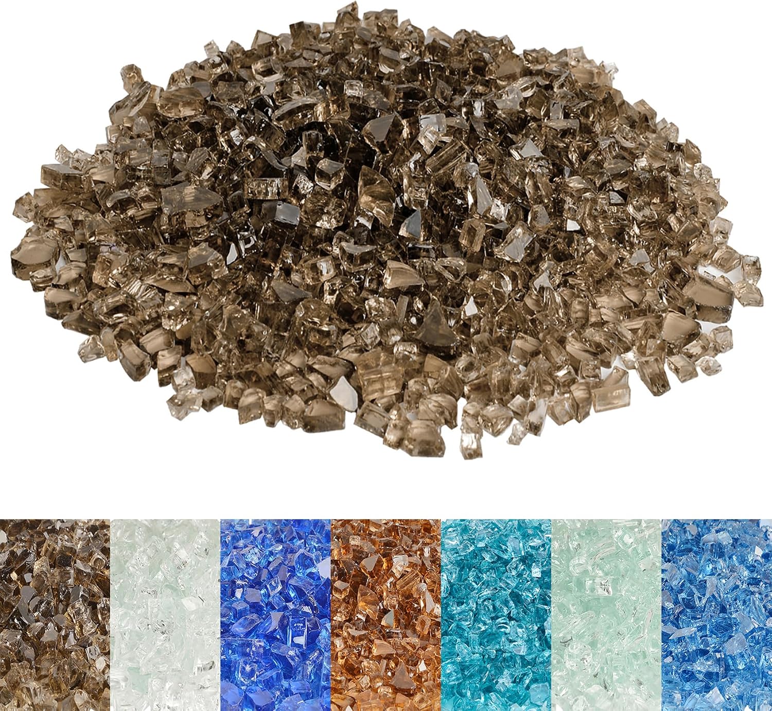 Skyflame 1/4" Pacific Blue Regular Fire Glass for Fire Pit Fireplace