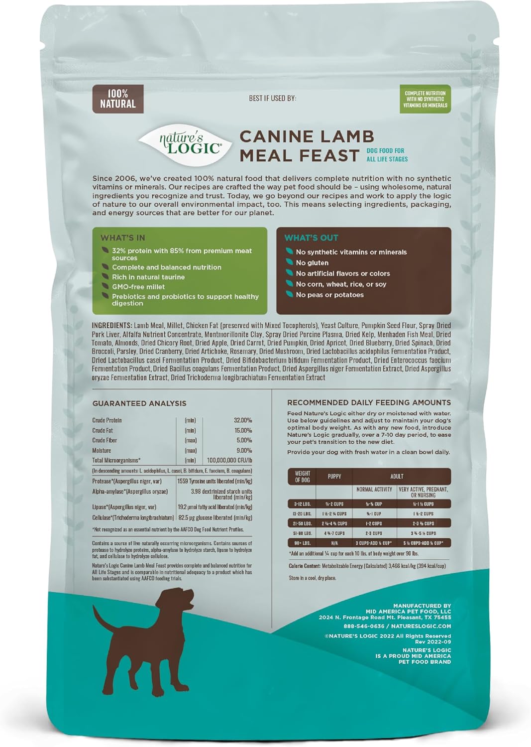 NATURE'S LOGIC Dry Dog Food - Beef Meal Feast Dry Kibble, 13 lb