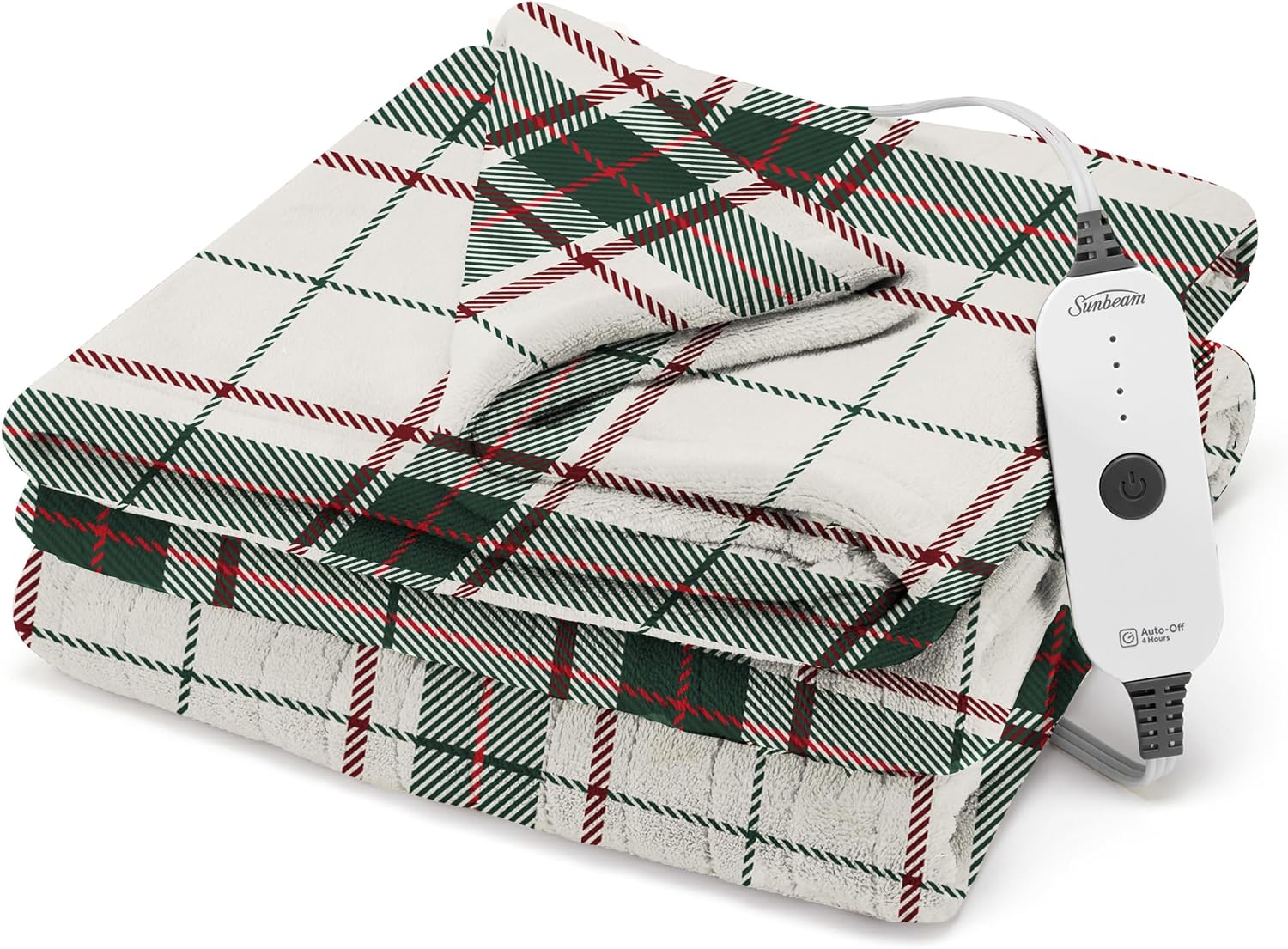 Sunbeam Electric Royal Posh Velvet Heated Blanket, 12 Heat Settings, 12-Hour Selectable Auto Shut-Off, Fast Heating, Warm and Lush, Champagne Color, King, 90" x 100"
