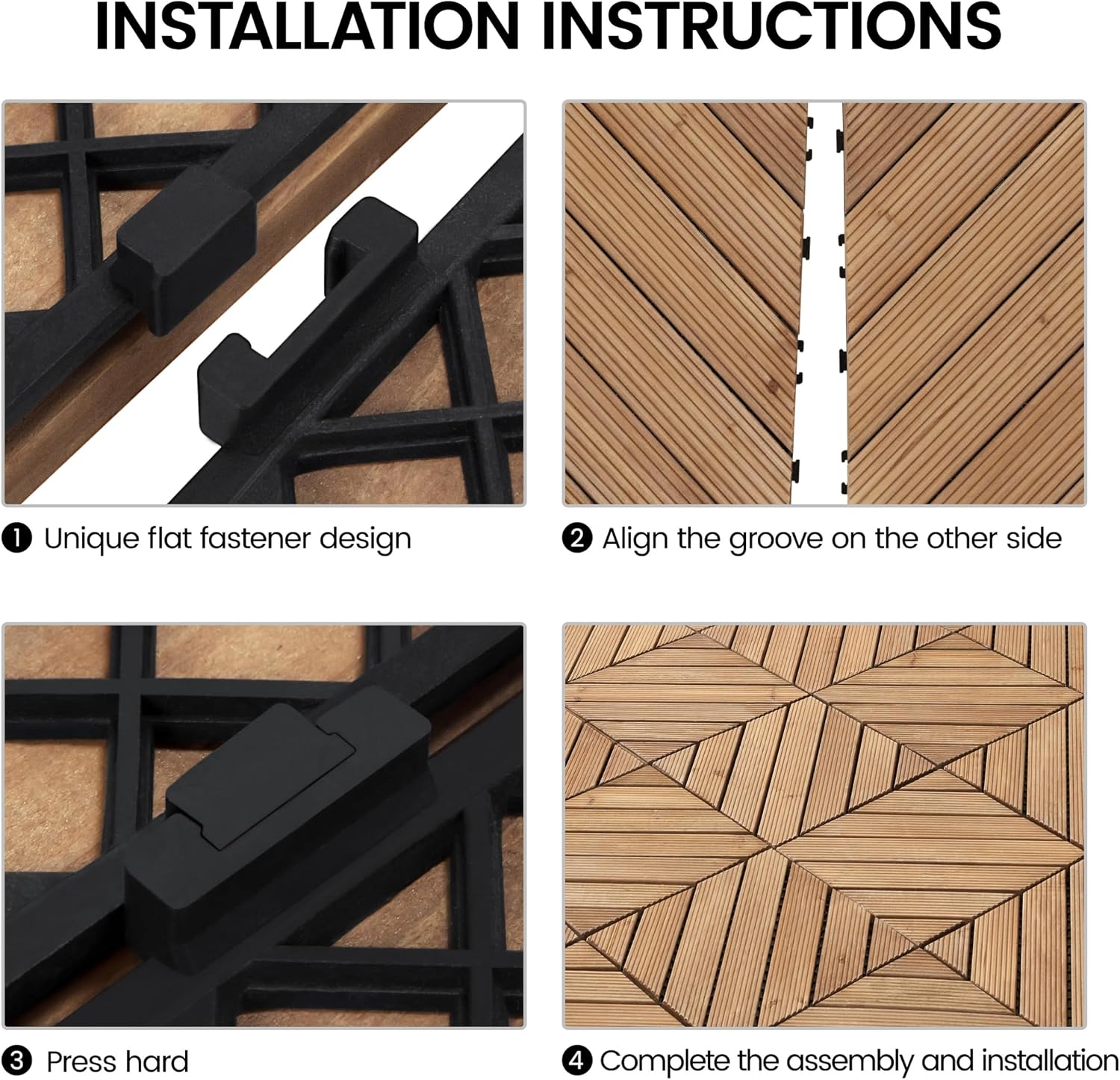 Topeakmart 27PCS Interlocking Deck Tiles 12x12 Patio Flooring, Brown